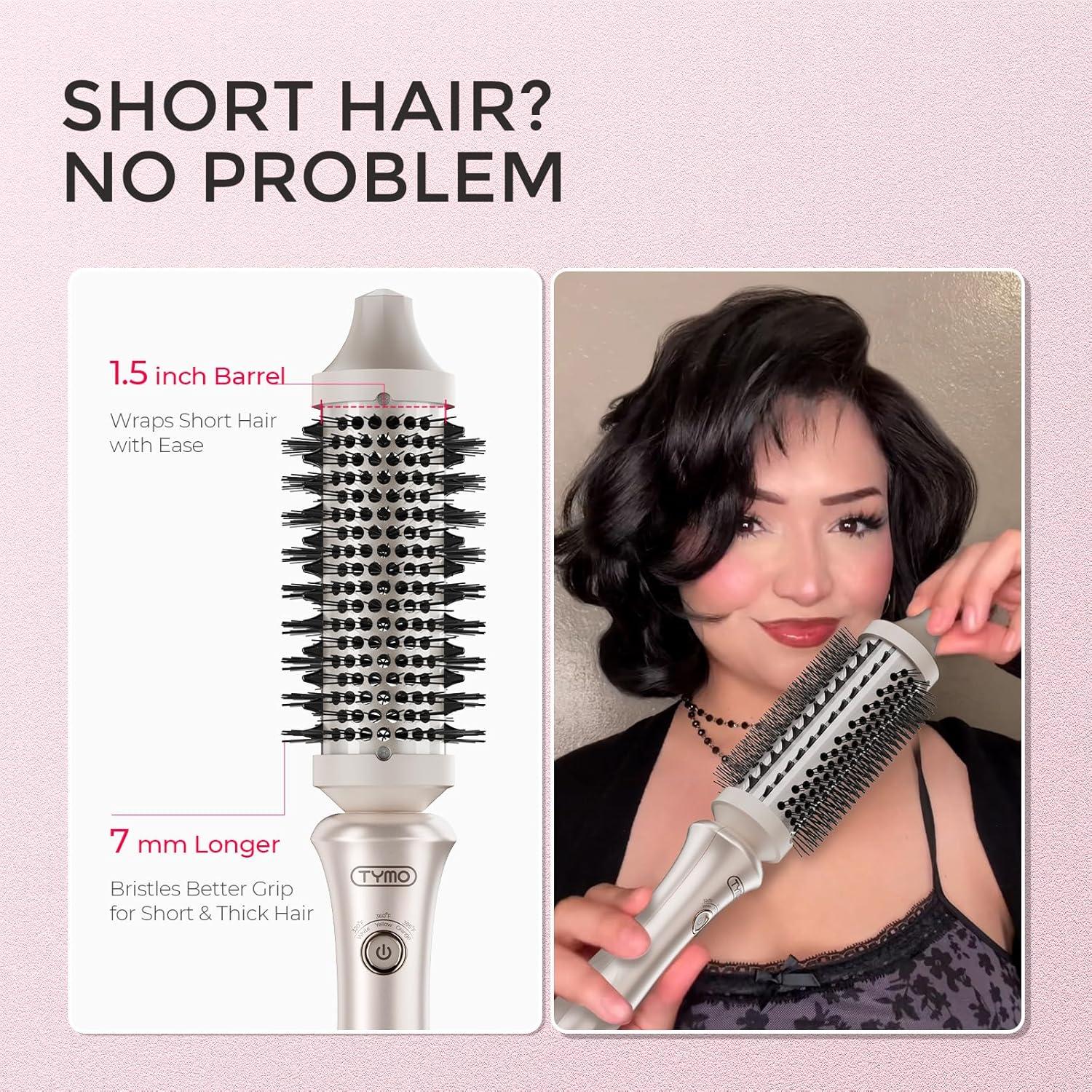 Cepillo Térmico TYMO STYLUX 1.5" Alisador y Rizador 2 en 1