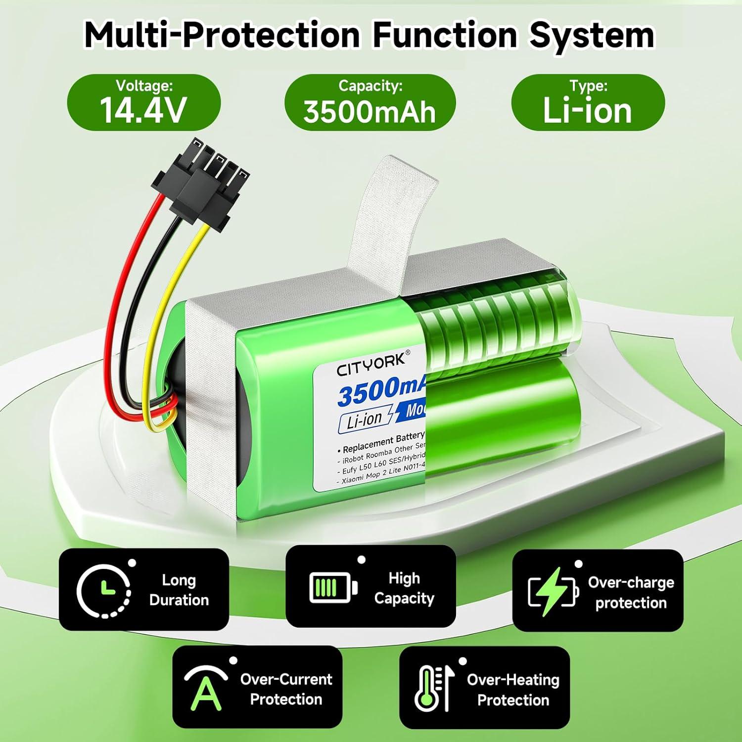 Batería de Reemplazo 3500mAh 14.4V para Eufy e iRobot