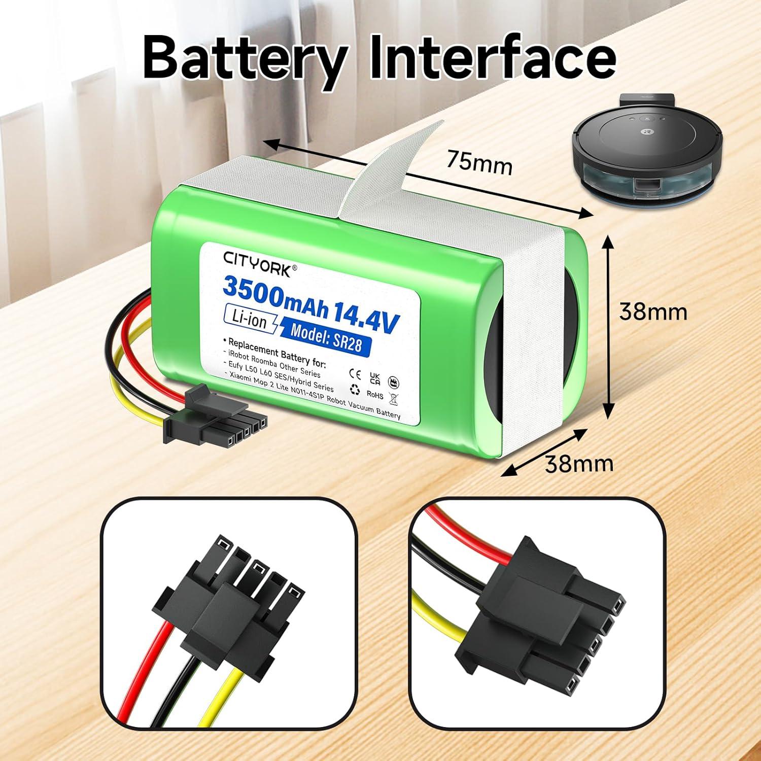 Batería de Reemplazo 3500mAh 14.4V para Eufy e iRobot