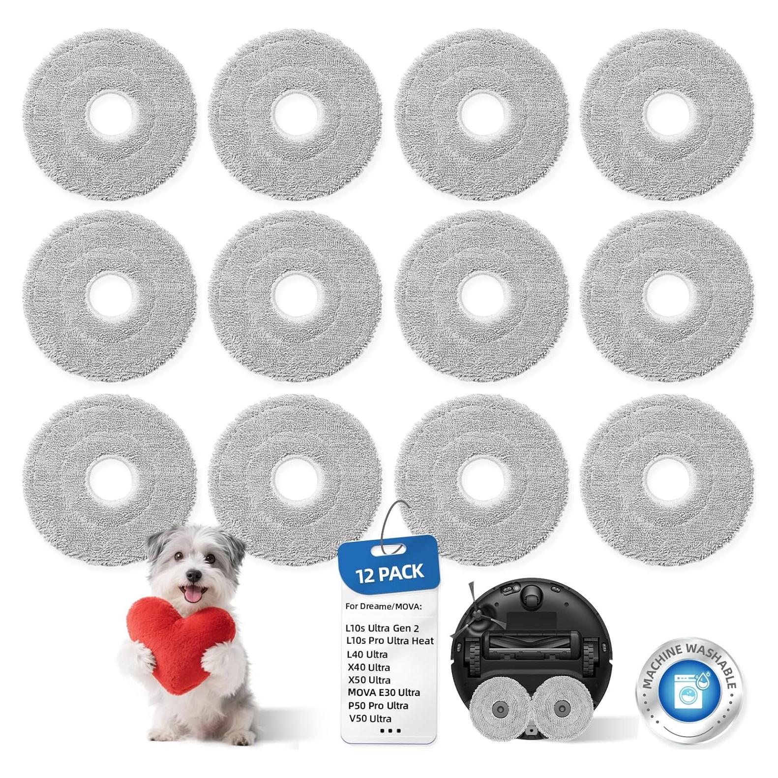 Paquete de 12 almohadillas de mopas Oxfraki para Dreame