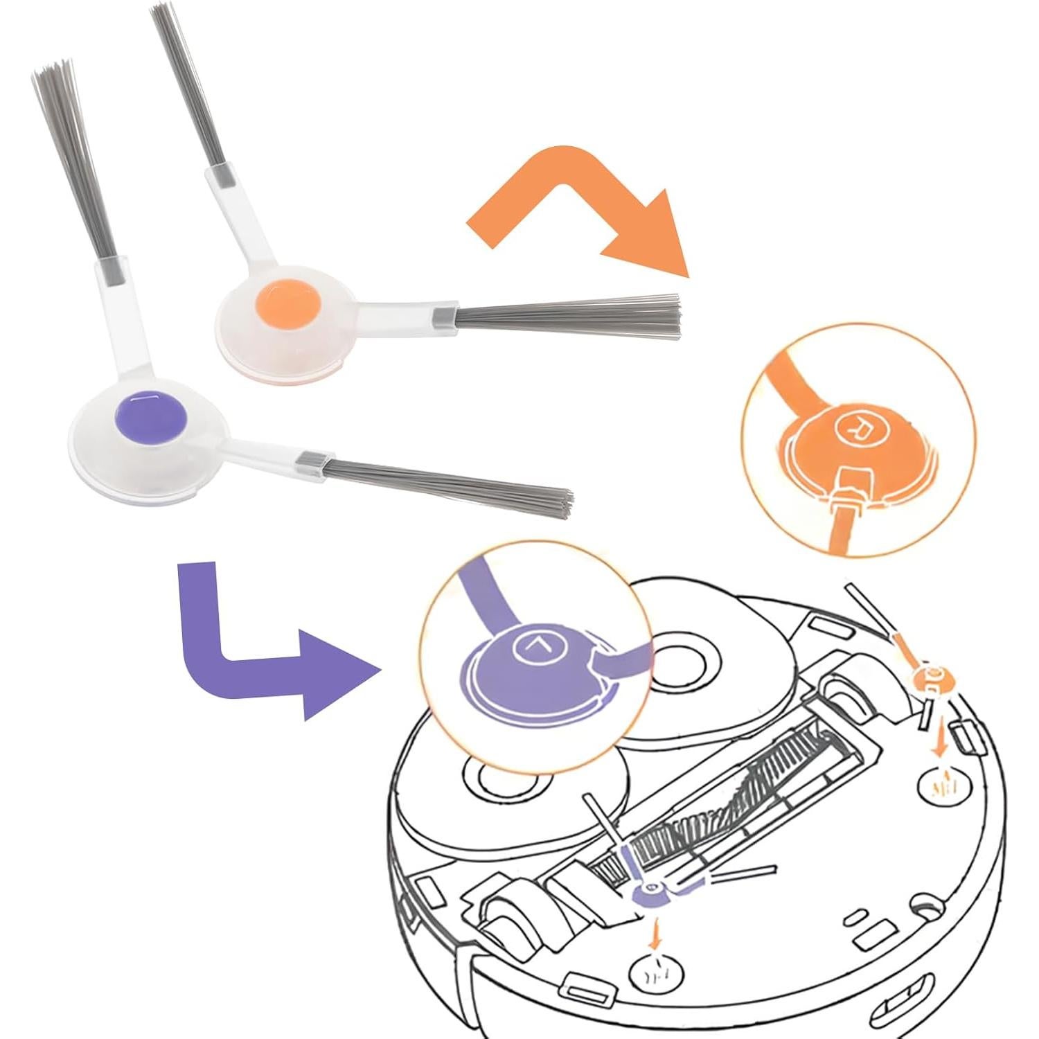 Reemplazo 6 Cepillos Laterales Briny River para Narwal Freo