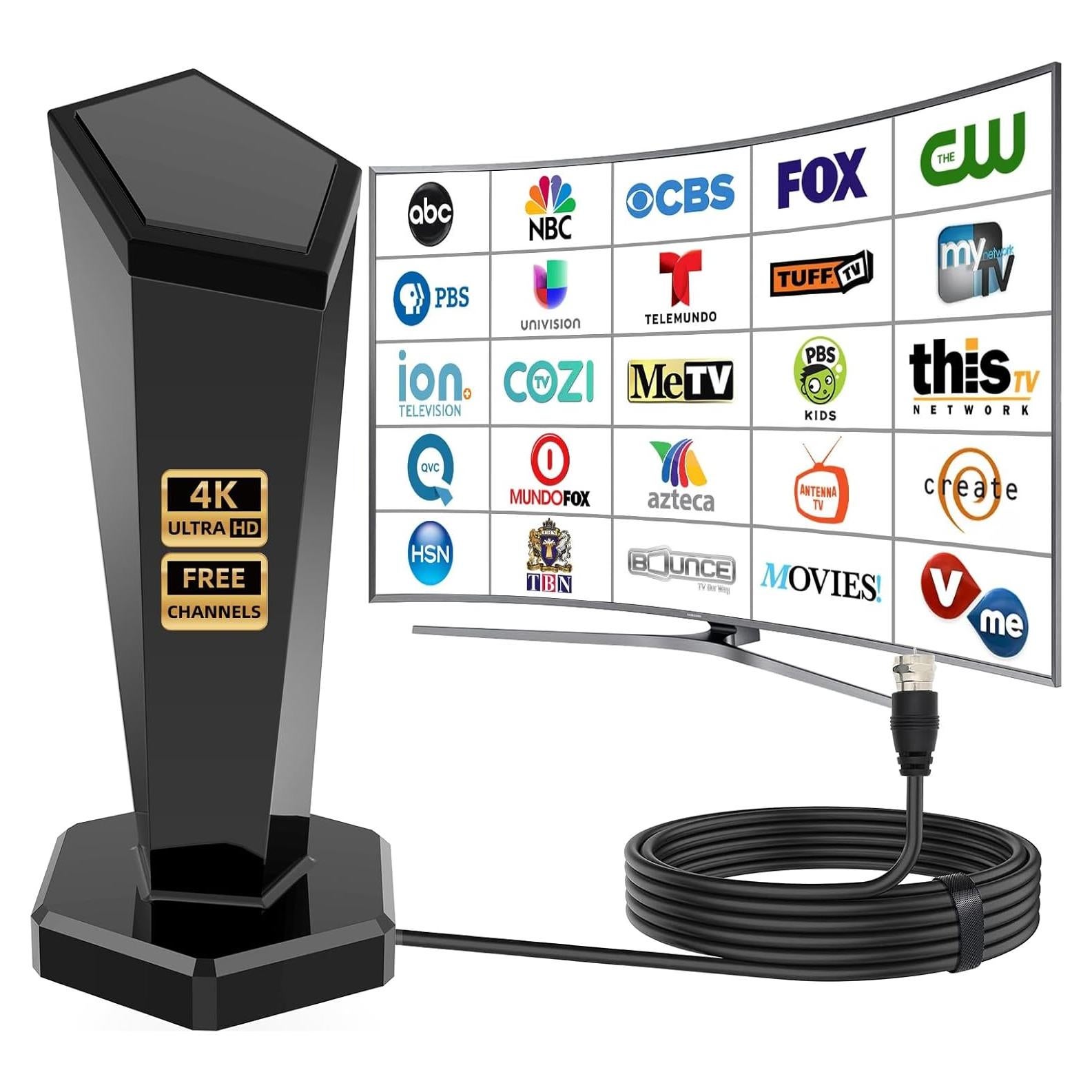 Antena de TV Digital QGClearSO Interior 450+ Millas 8K 4K