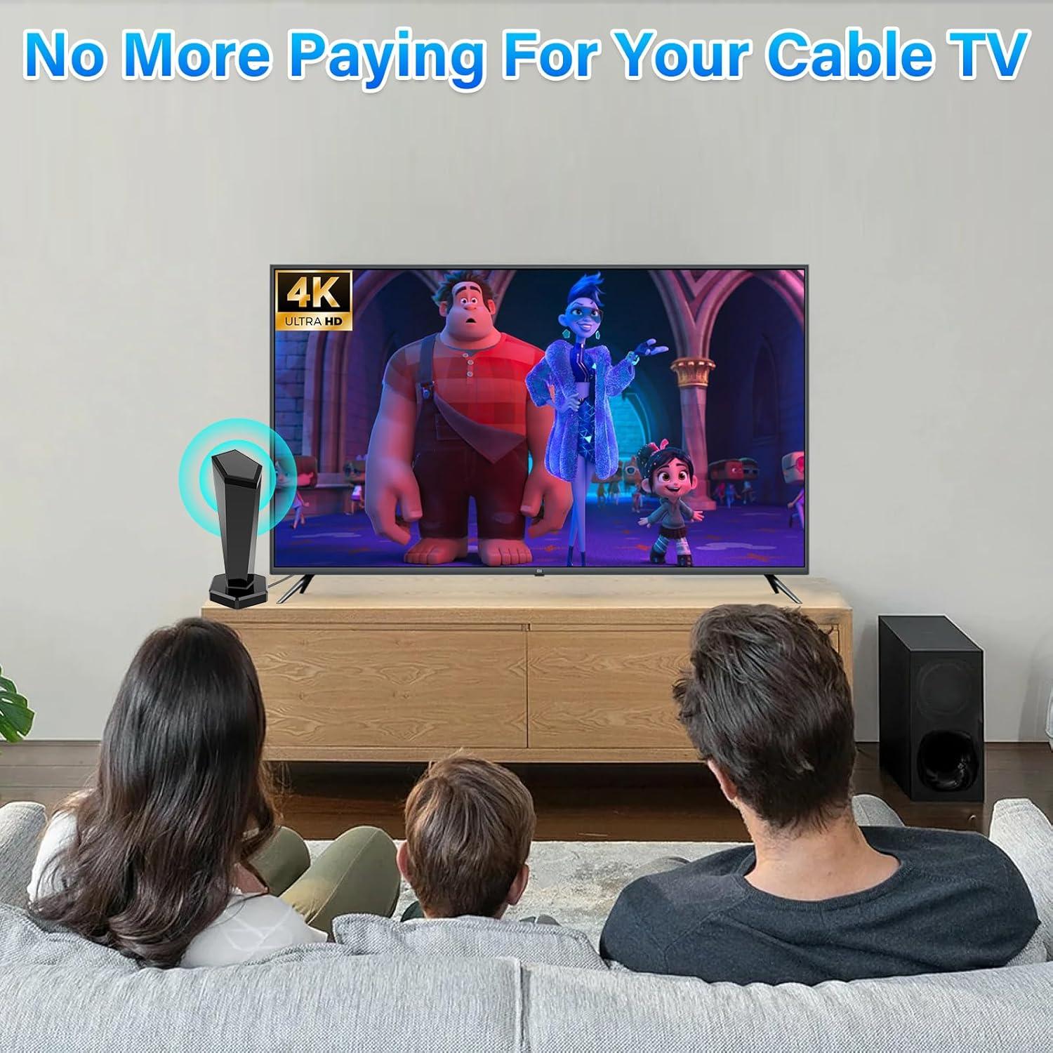 Antena de TV Digital QGClearSO Interior 450+ Millas 8K 4K