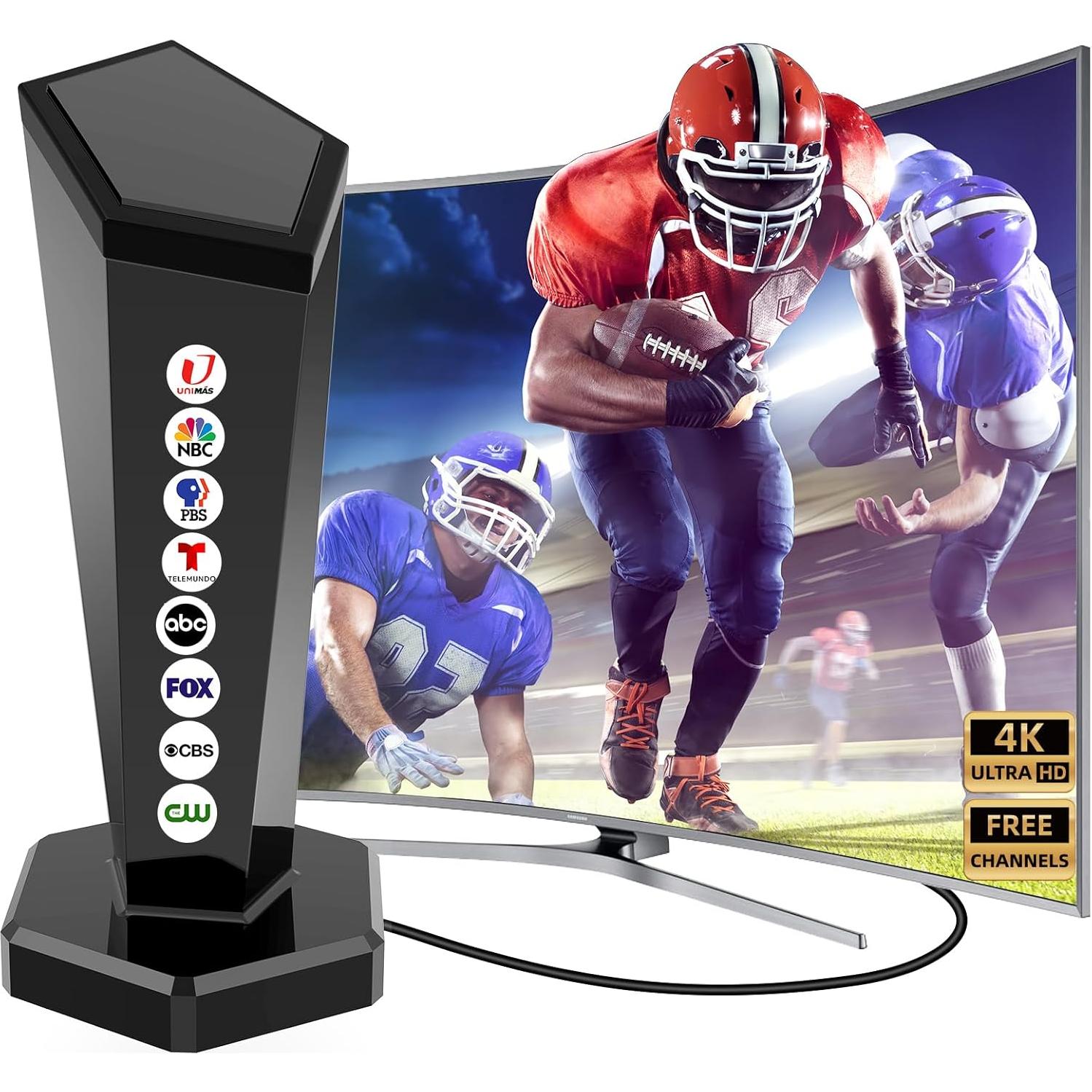 Antena de TV Digital QGClearSO Interior 450+ Millas 8K 4K