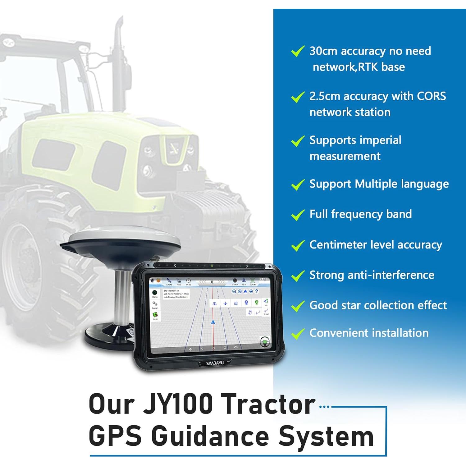 Sistema de Guía GPS para Tractores SMAJAYU JY100 10" Precisión