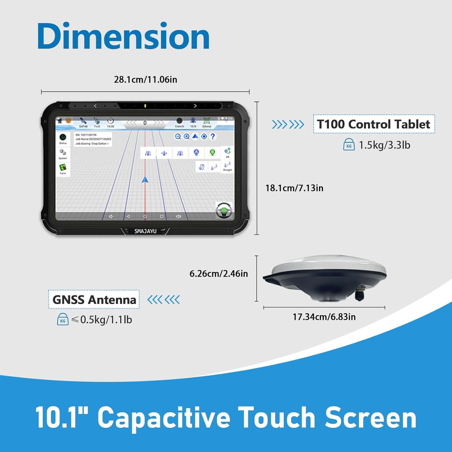 Sistema de Guía GPS para Tractores SMAJAYU JY100 10" Precisión