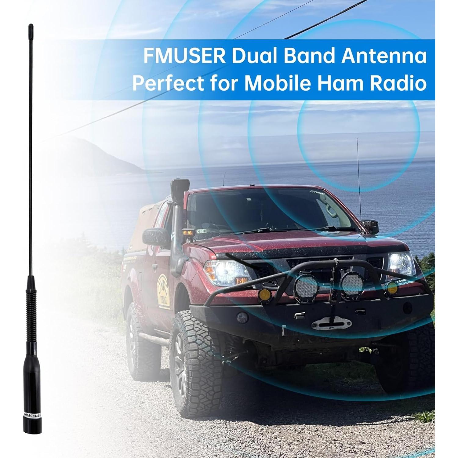 Antena Doble Banda FMUSER UV200 38 cm 144/430MHz Móvil