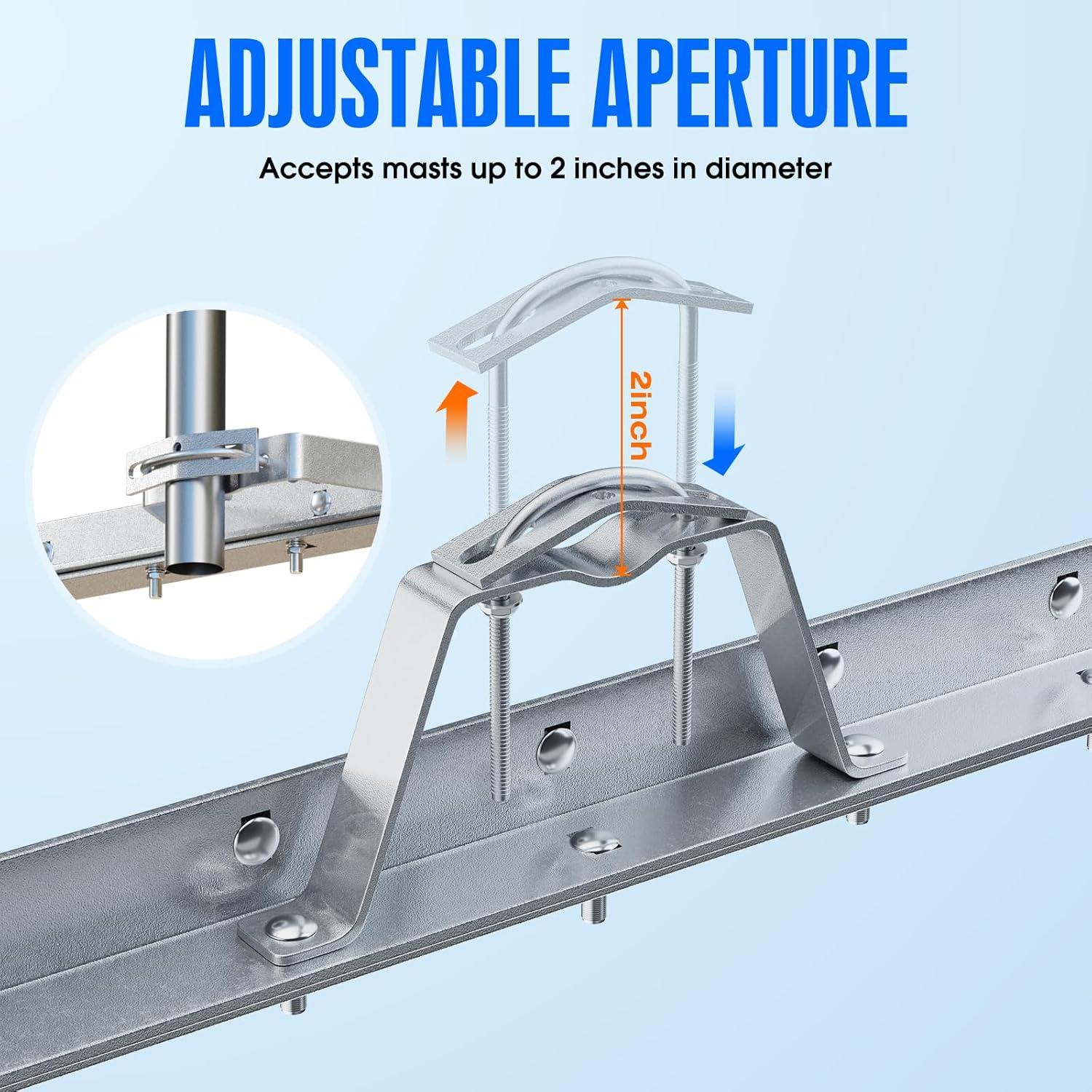 Soporte Ajustable para Antenas de TV y Pararrayos CYANTEKOMS 5.08 cm