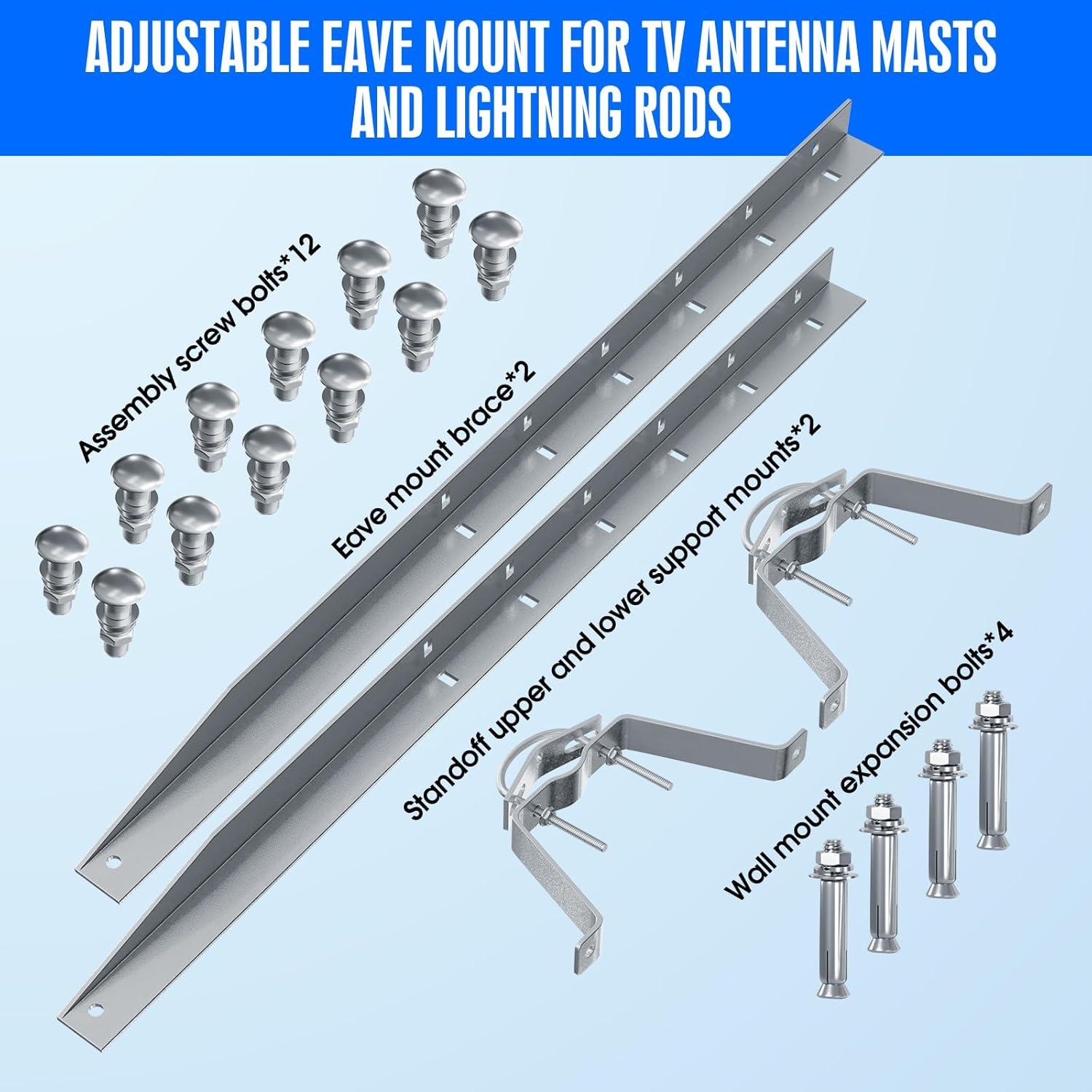 Soporte Ajustable para Antenas de TV y Pararrayos CYANTEKOMS 5.08 cm