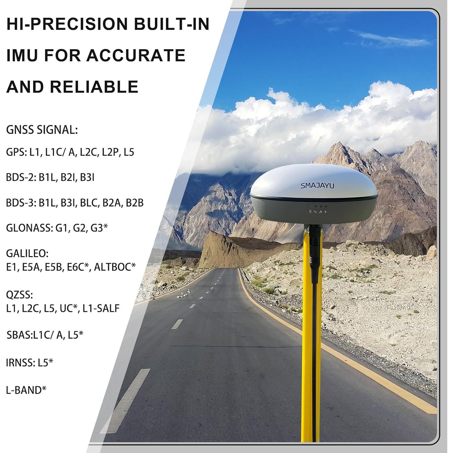 Receptor GNSS SMAJAYU SMA20 RTK Base 900MHz Precisión 2.5cm