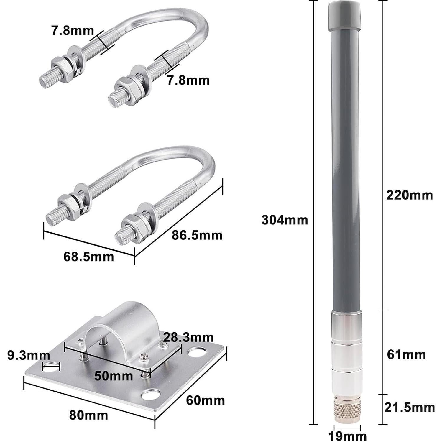 Antena Celular 4G YovKiss 30cm 5dBi Fibra de Vidrio