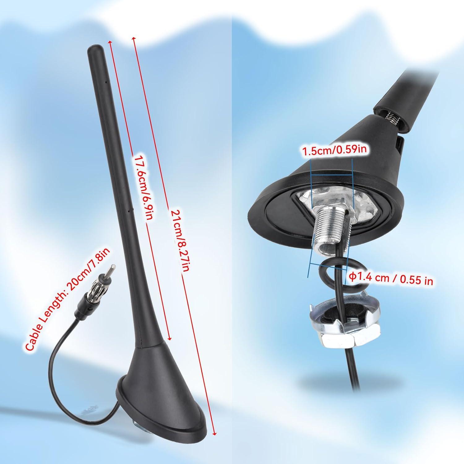 Antena Ajustable FM AM Eightwood para Radio de Coche