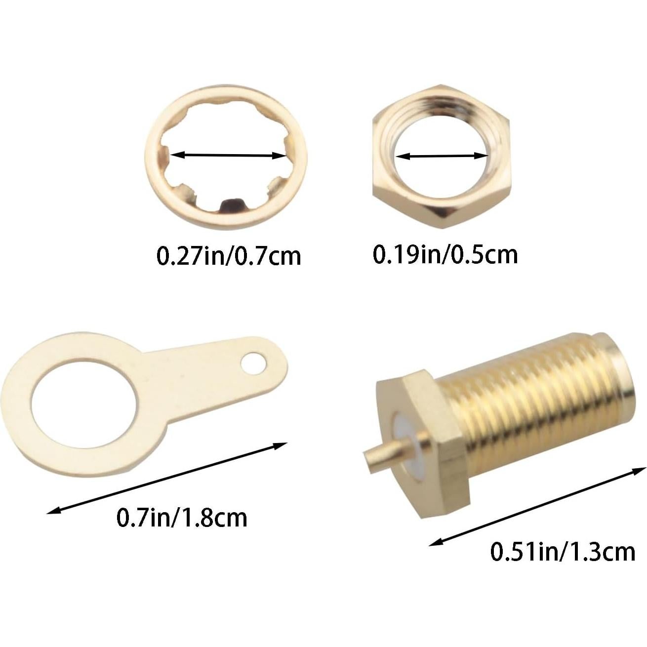 5 Conectores Coaxiales SMA Femeninos Montaje en Panel WELWIK