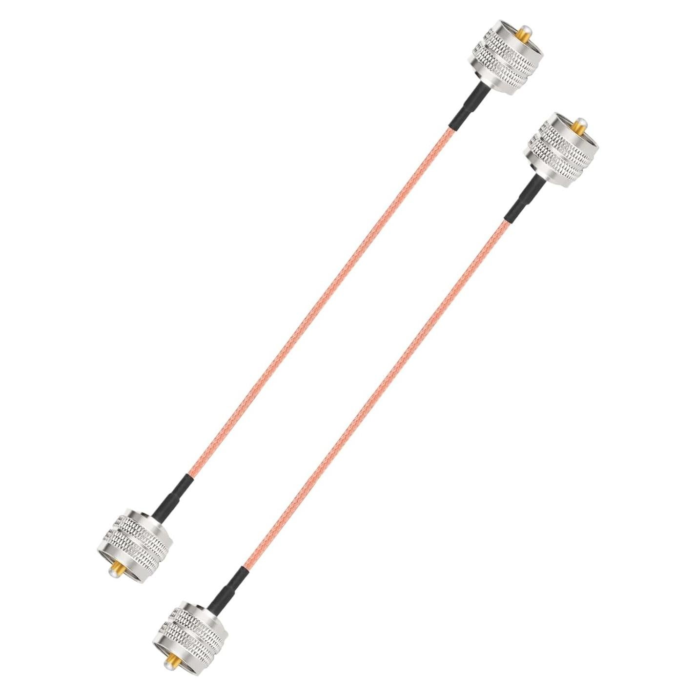 Cable Coaxial PL259 a PL259 Wlaniot 15.24cm RG316 Paquete de 2