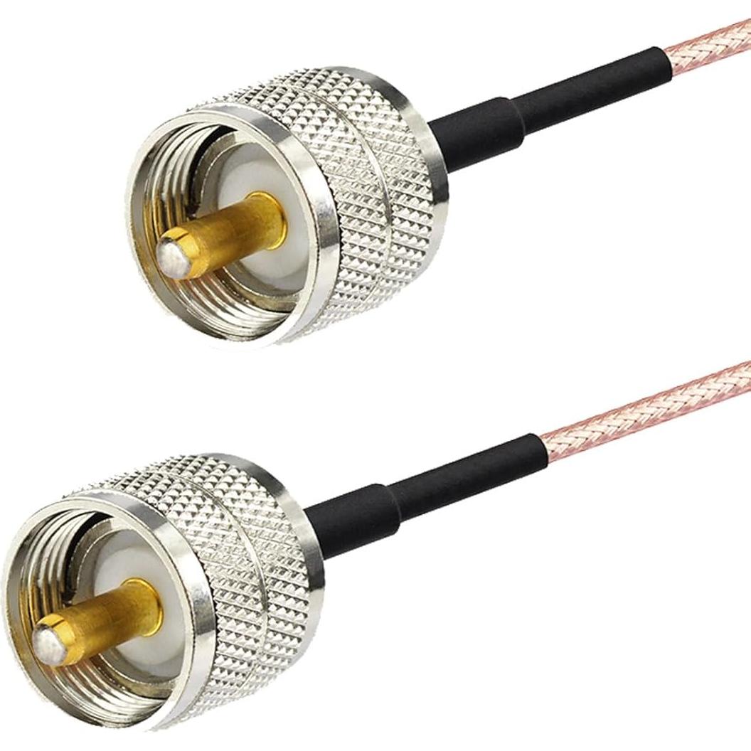 Cable Coaxial PL259 a PL259 Wlaniot 15.24cm RG316 Paquete de 2