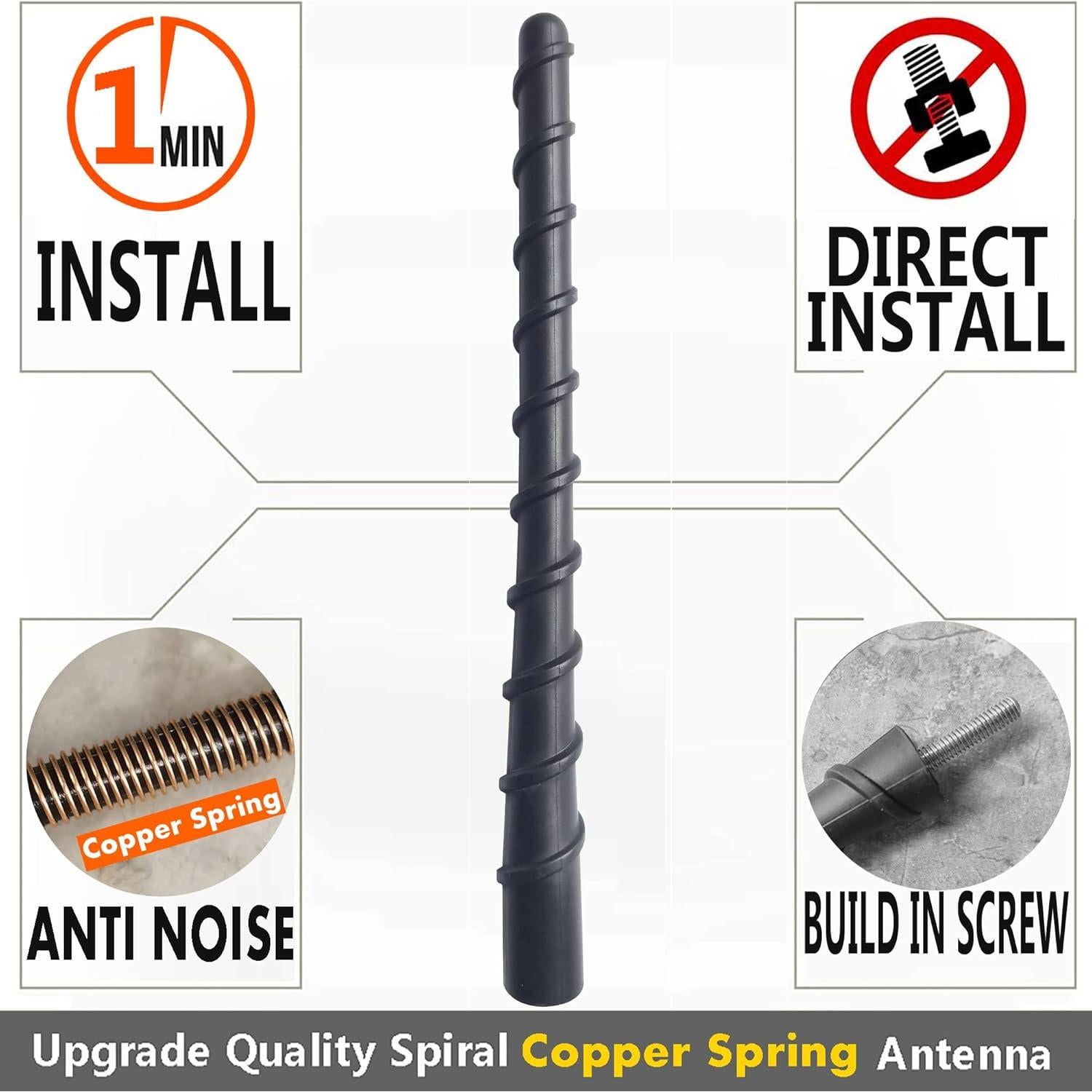 Antena de goma espiral flexible RooFox 17.8 cm para Toyota