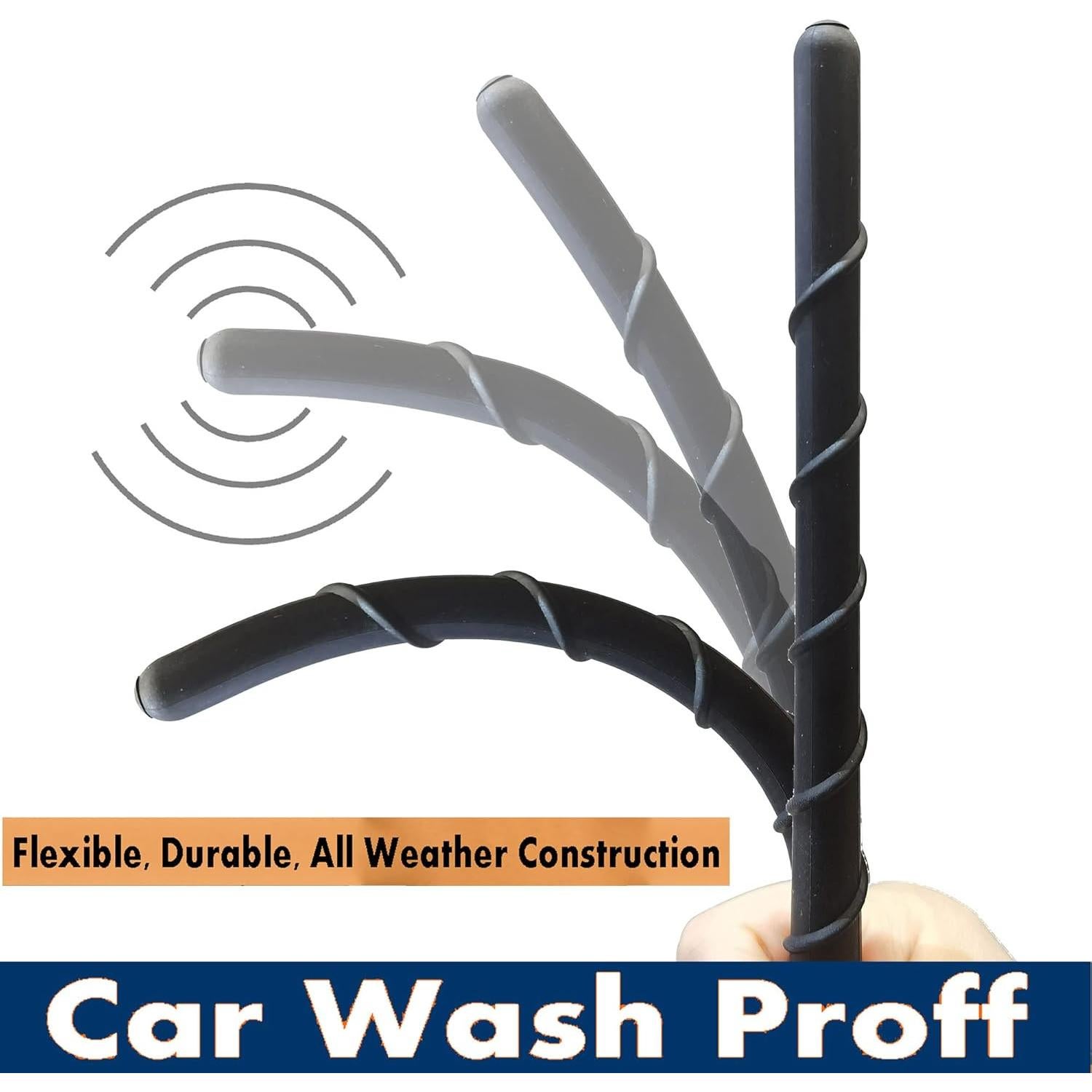 Antena de goma espiral flexible RooFox 17.8 cm para Toyota