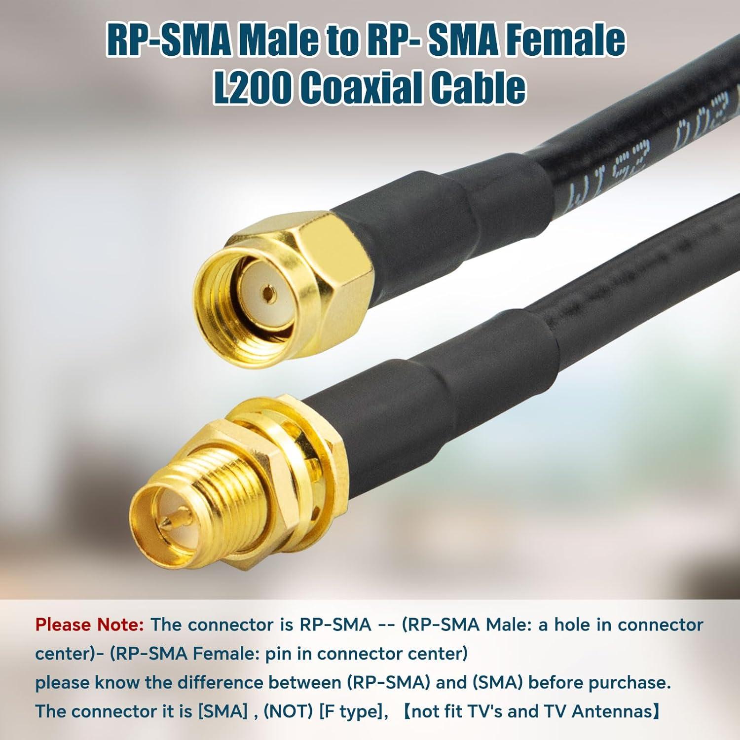 Cable de Extensión 10m RP-SMA F a RP-SMA M Boobrie BMR200