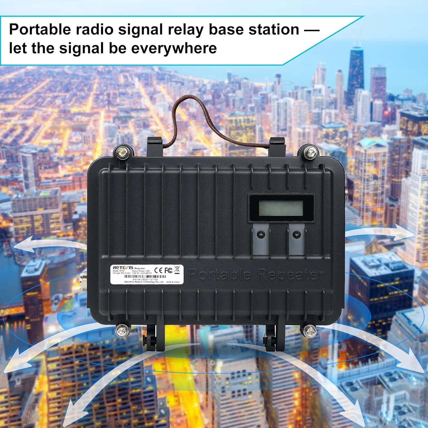 Repetidor de Radio Portátil Retevis RT97 GMRS con Pantalla LCD