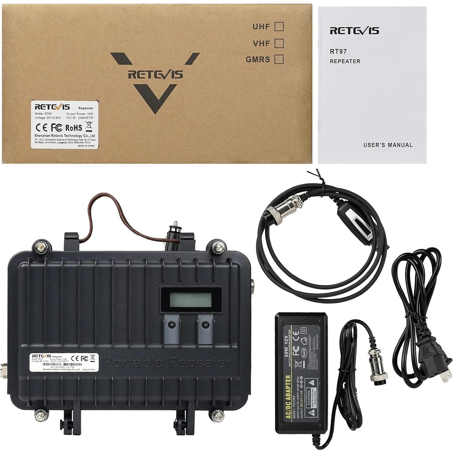 Repetidor de Radio Portátil Retevis RT97 GMRS con Pantalla LCD
