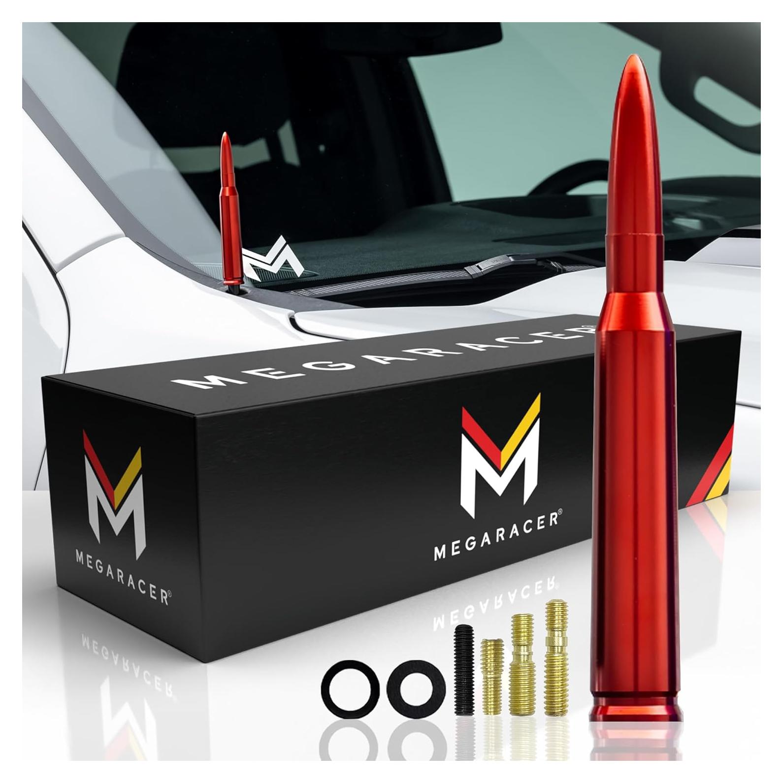 Antena Automotriz Mega Racer 5.5" Roja Aluminio 6061