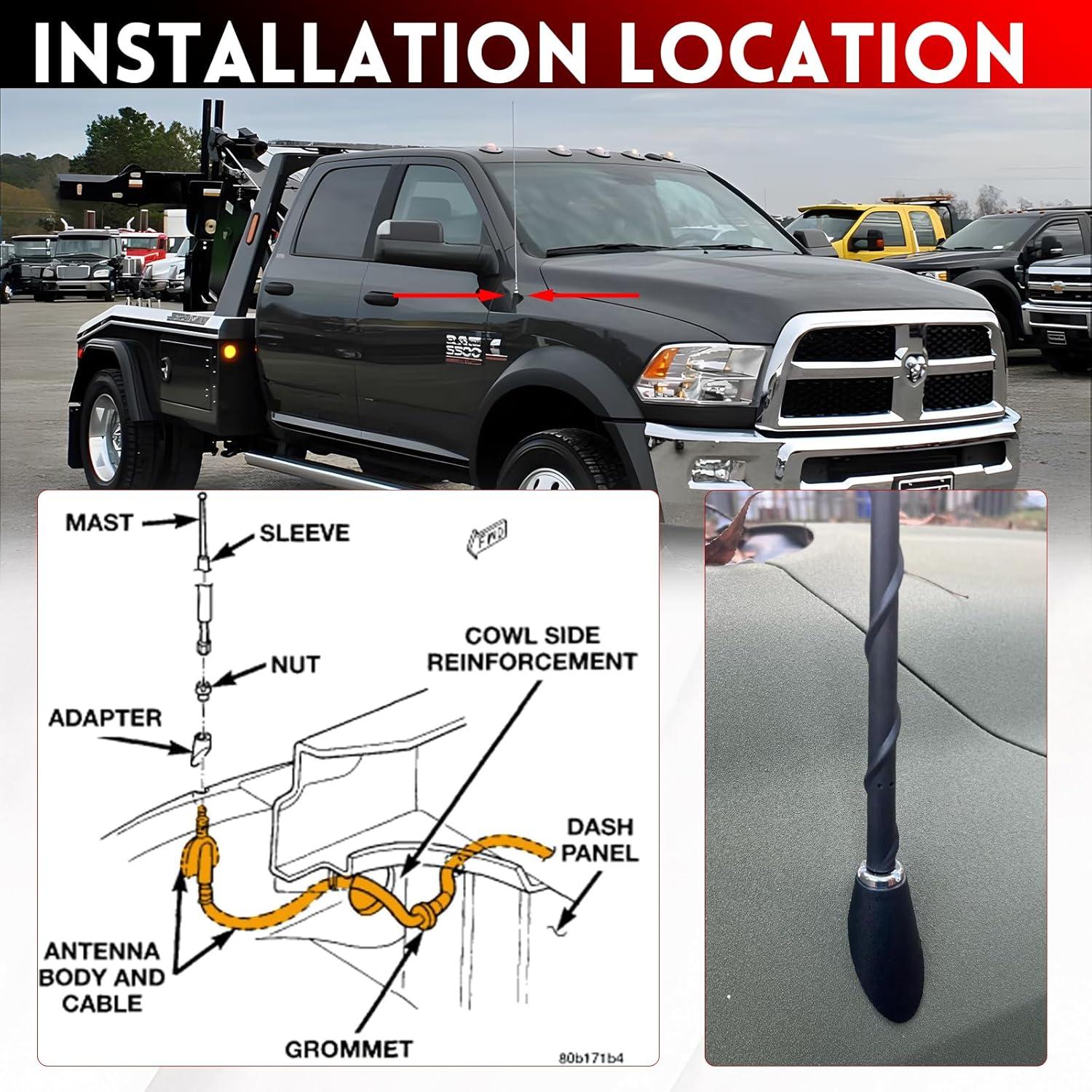 Base de Antena de Radio HRepair para Dodge Ram 2009-2021