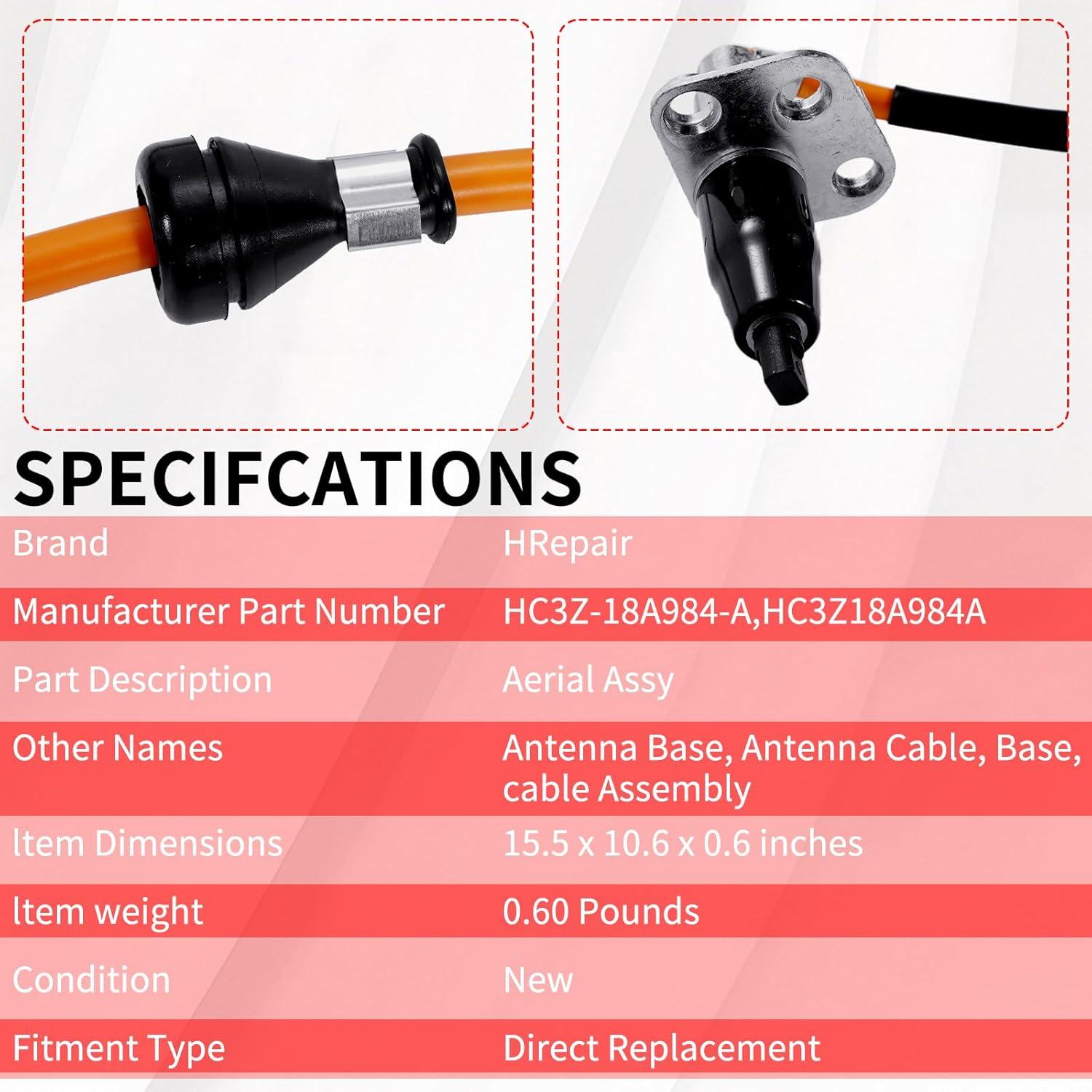 Soporte de Base de Antena de Radio HRepair para Ford F250/F350 2017-2024