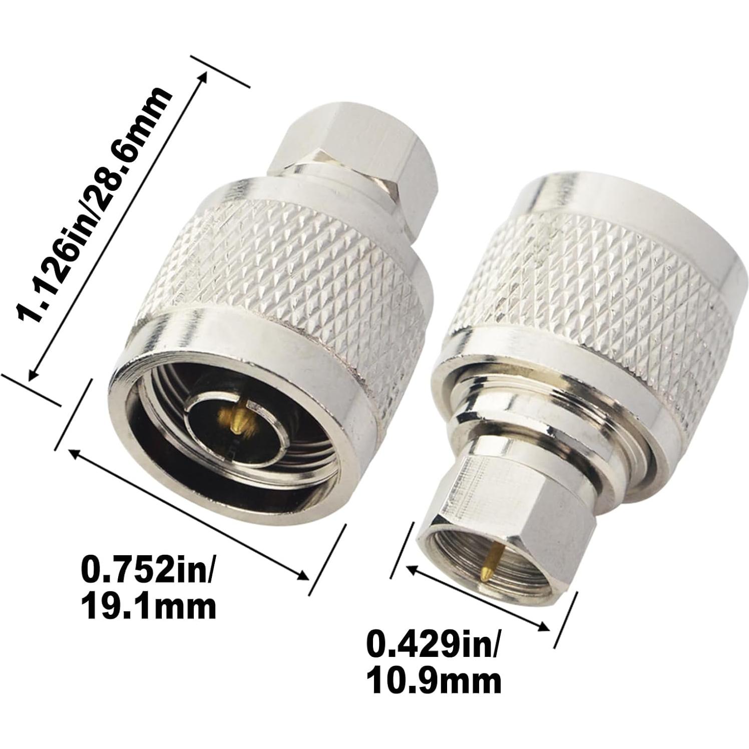 Adaptador Coaxial N Macho a F Macho 2-Pack BOOBRIE