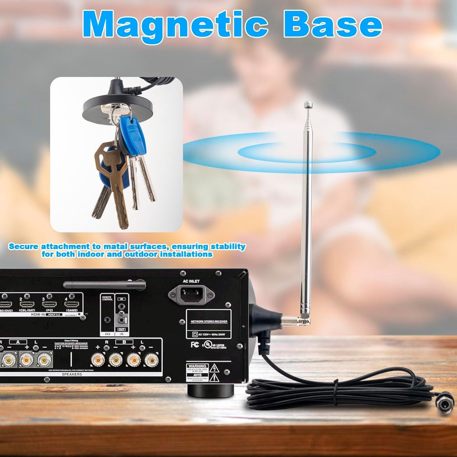 Antena Telescópica Digital FM con Base Magnética X~wind