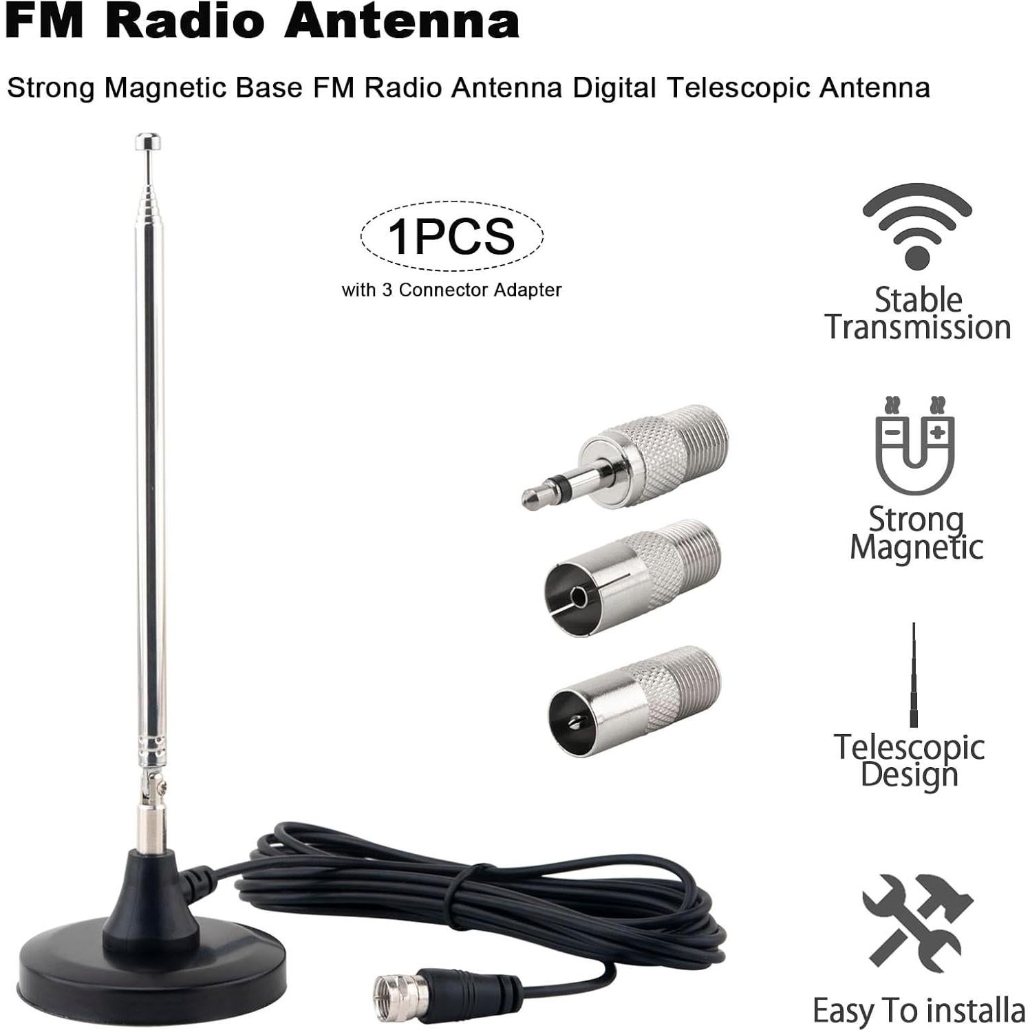 Antena Telescópica Digital FM con Base Magnética X~wind