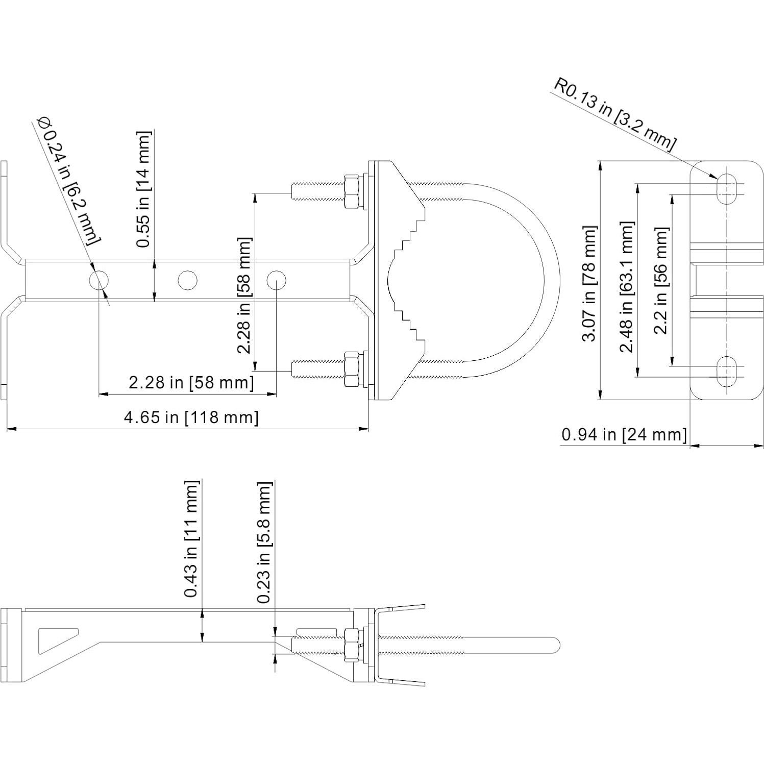 Soporte de Antena Aimeboost Acero Inoxidable 2 Pcs Montaje Pared