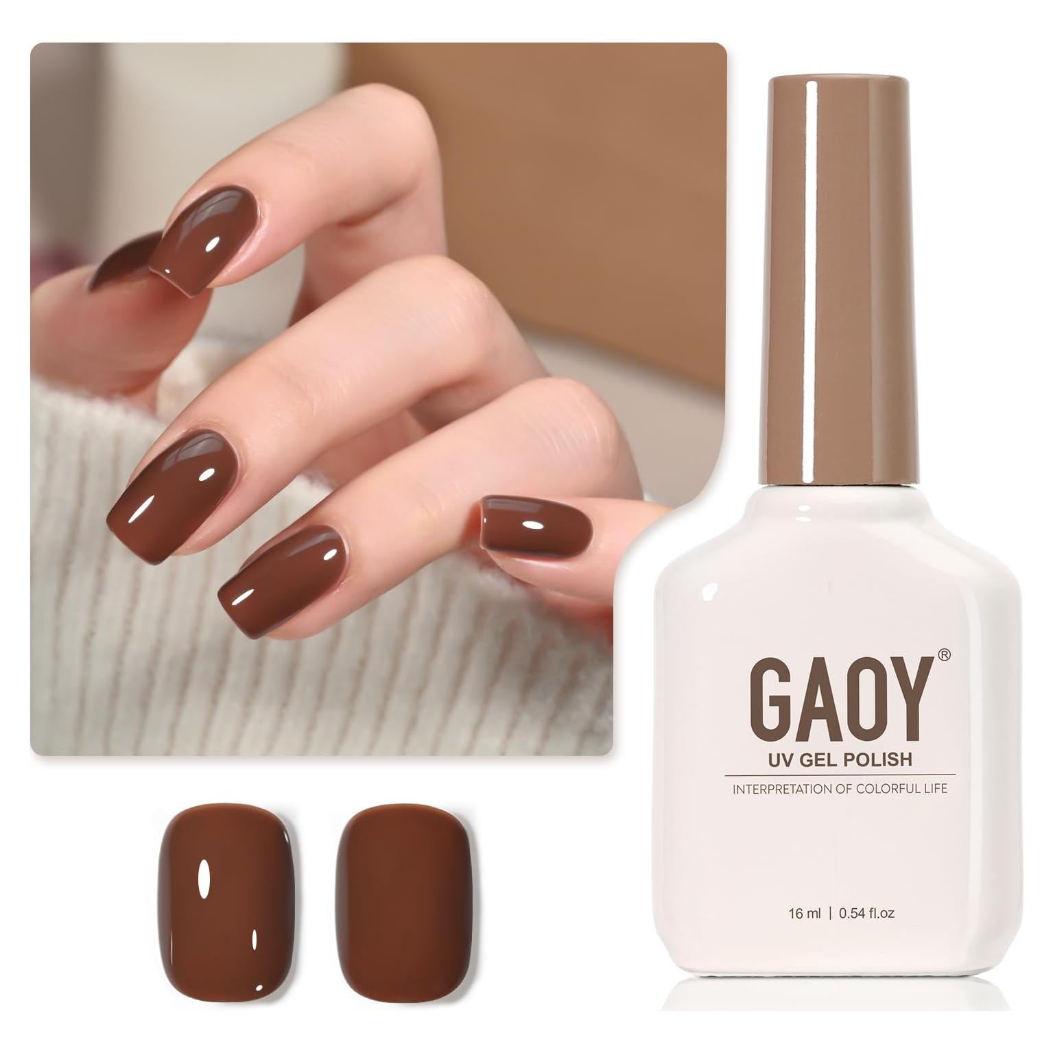 Esmalte de Uñas en Gel GAOY 16ml Marrón Ámbar Curado UV