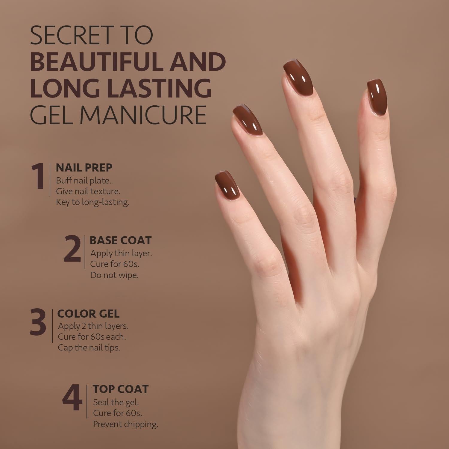 Esmalte de Uñas en Gel GAOY 16ml Marrón Ámbar Curado UV