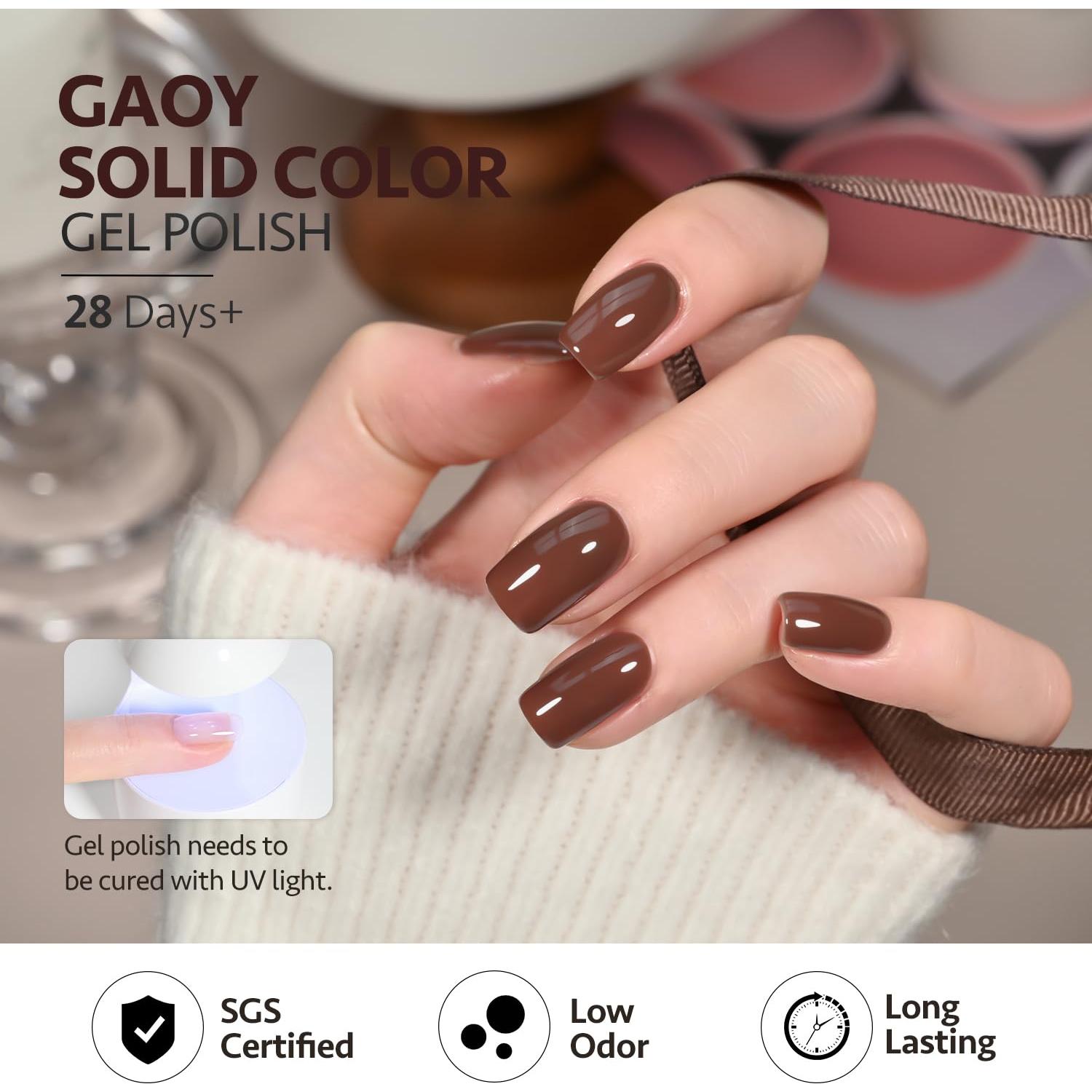 Esmalte de Uñas en Gel GAOY 16ml Marrón Ámbar Curado UV
