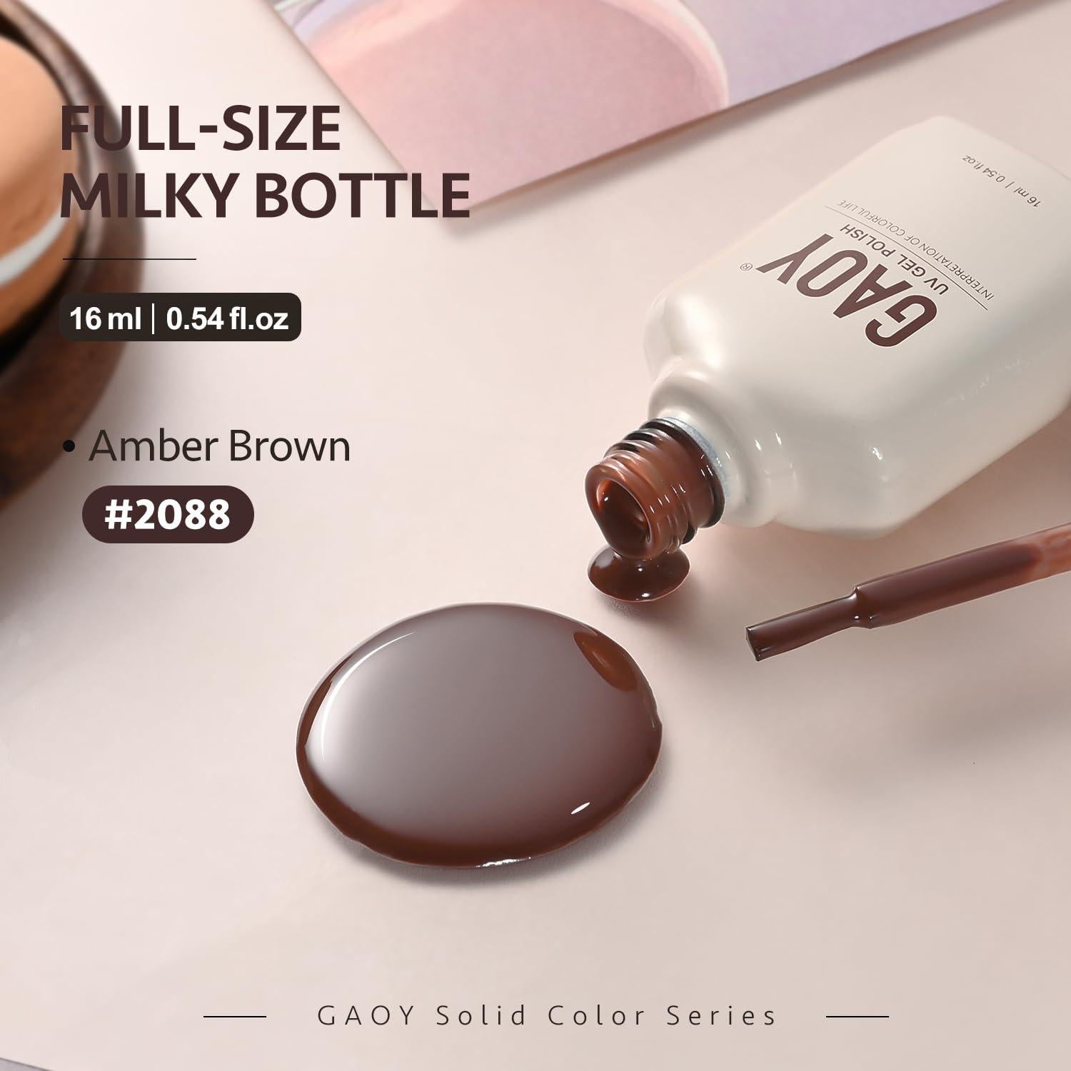 Esmalte de Uñas en Gel GAOY 16ml Marrón Ámbar Curado UV