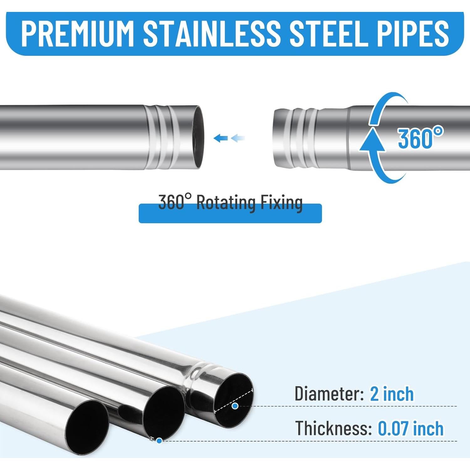 Kit de Montaje en Poste Starlink Gen 3 - Acero Inoxidable 3.05m