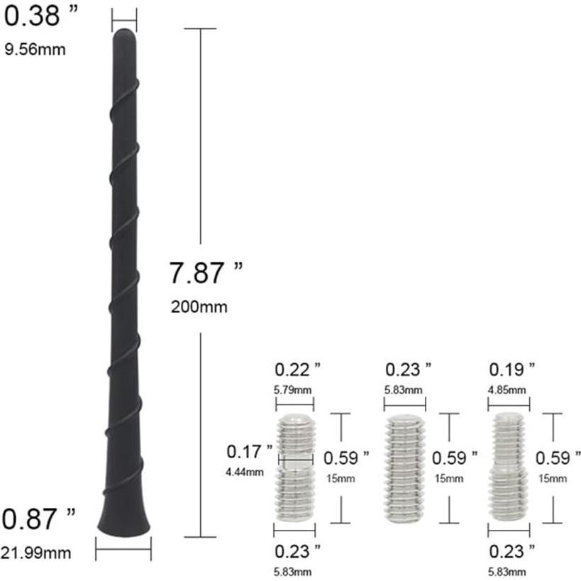 Antena Corta Espiral Eaglerich 20 cm para Ford F150 y Dodge Ram