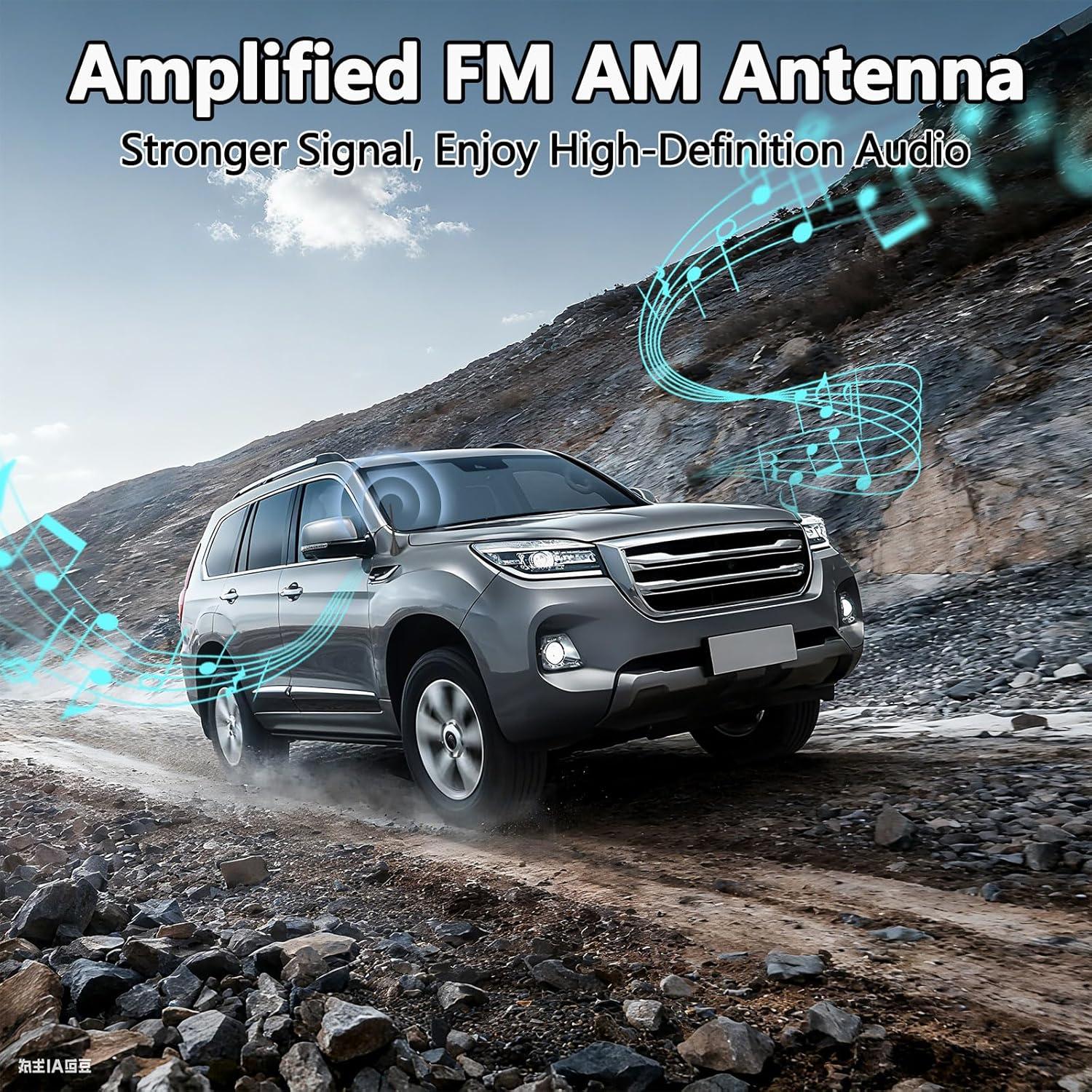 Antena de Techo Amplificada FM AM SZSAUTO 12V para Vehículos