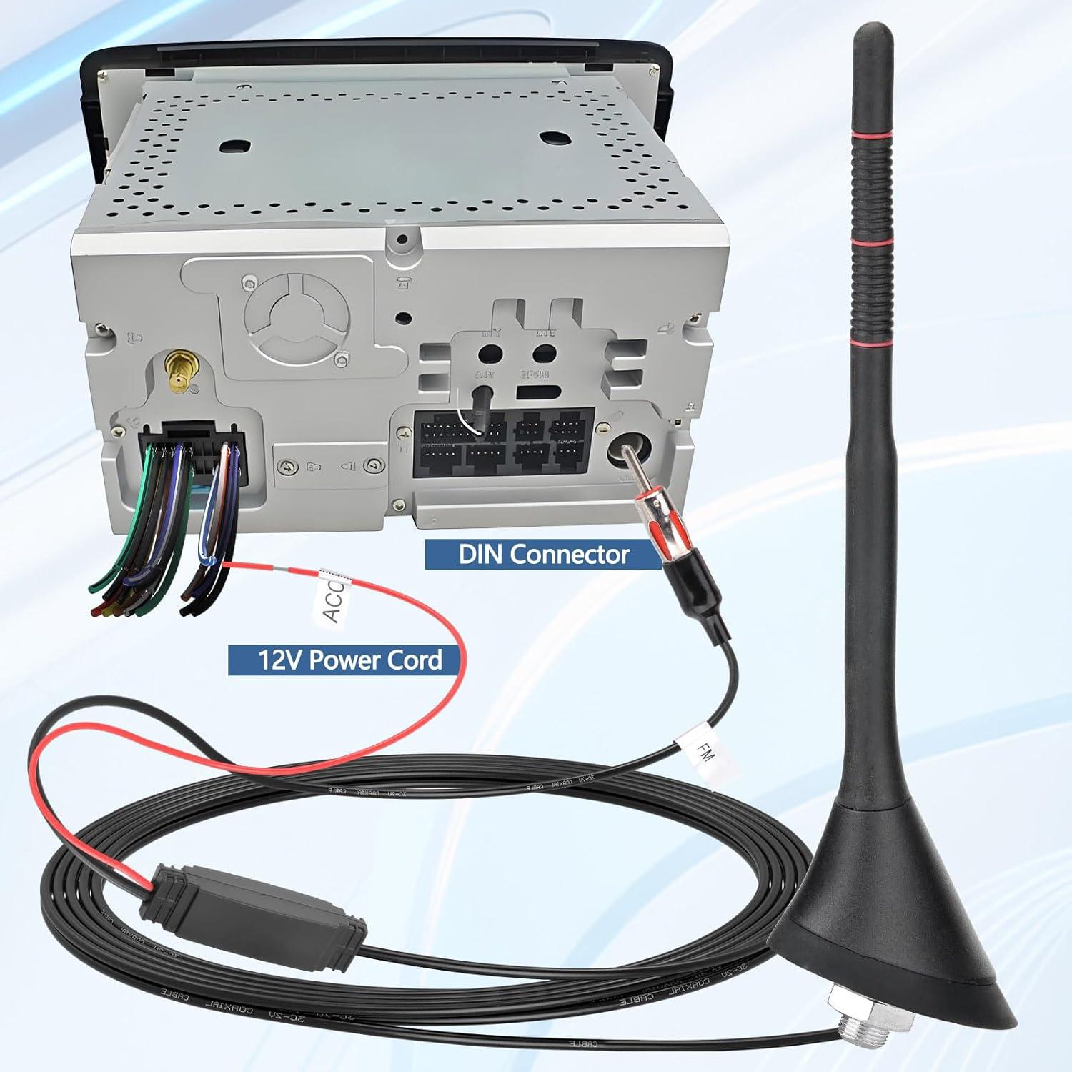 Antena de Techo Amplificada FM AM SZSAUTO 12V para Vehículos