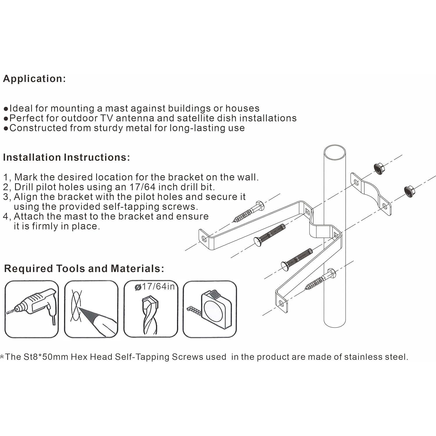Soporte Ajustable PIBIDI para Antena Exterior 1.68m