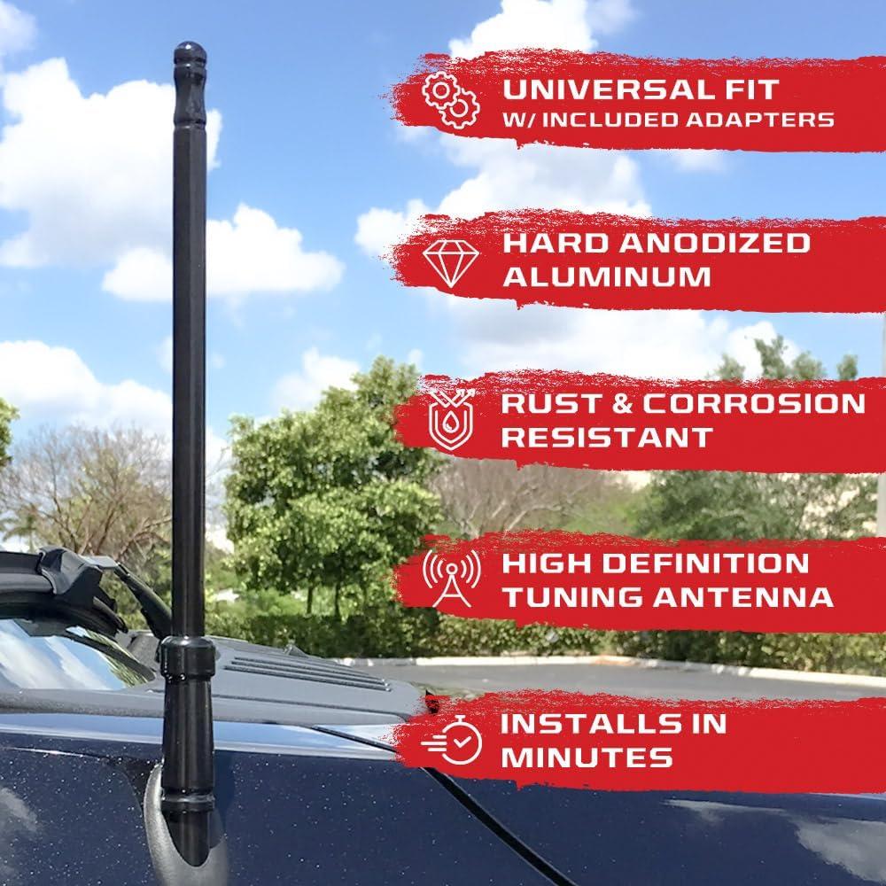 Antena para Camiones RECON 20.32 cm Aluminio Anodizado Negro