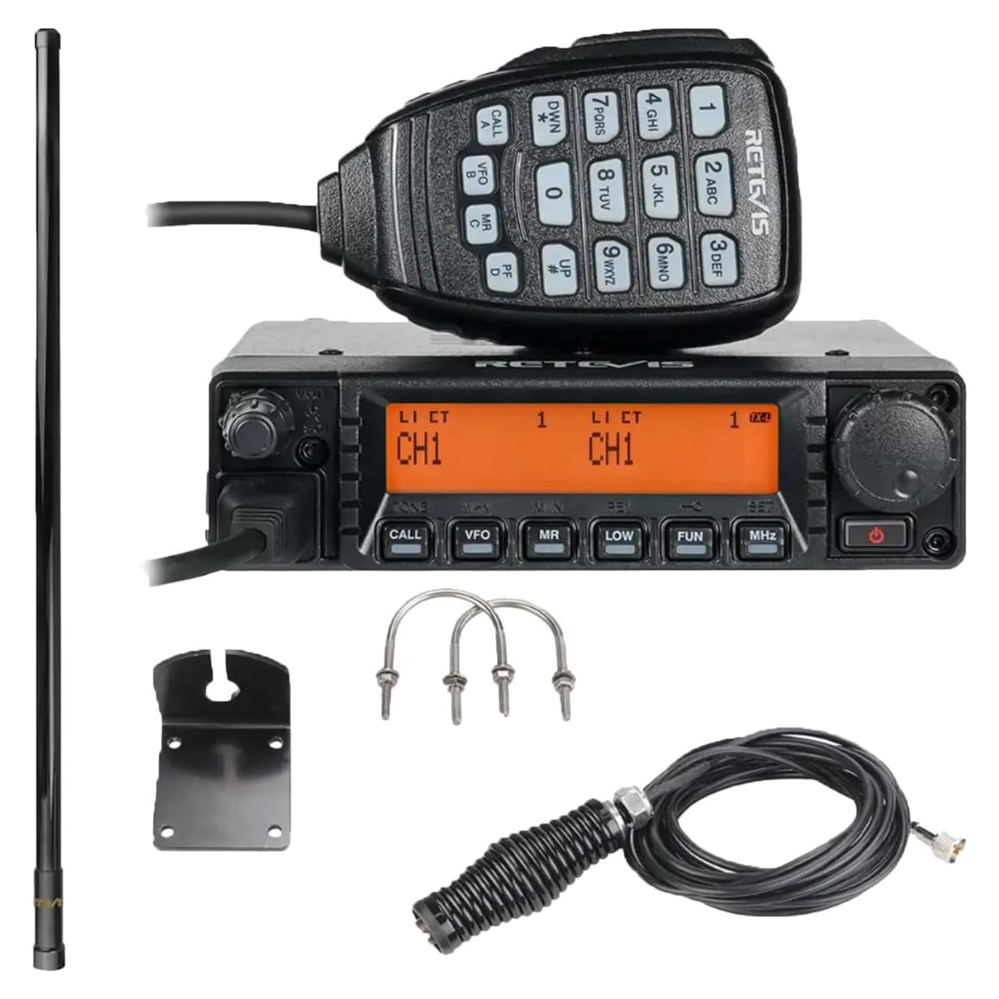 Radio Móvil Retevis RA87 GMRS con Antena MR300 - Largo Alcance