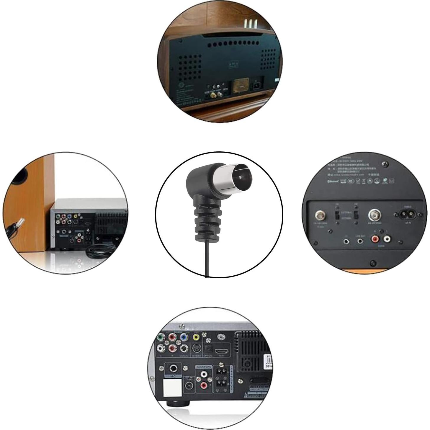 Antena FM Coaxial AEDIKO 75 Ohm 150 cm + Antena AM Loop