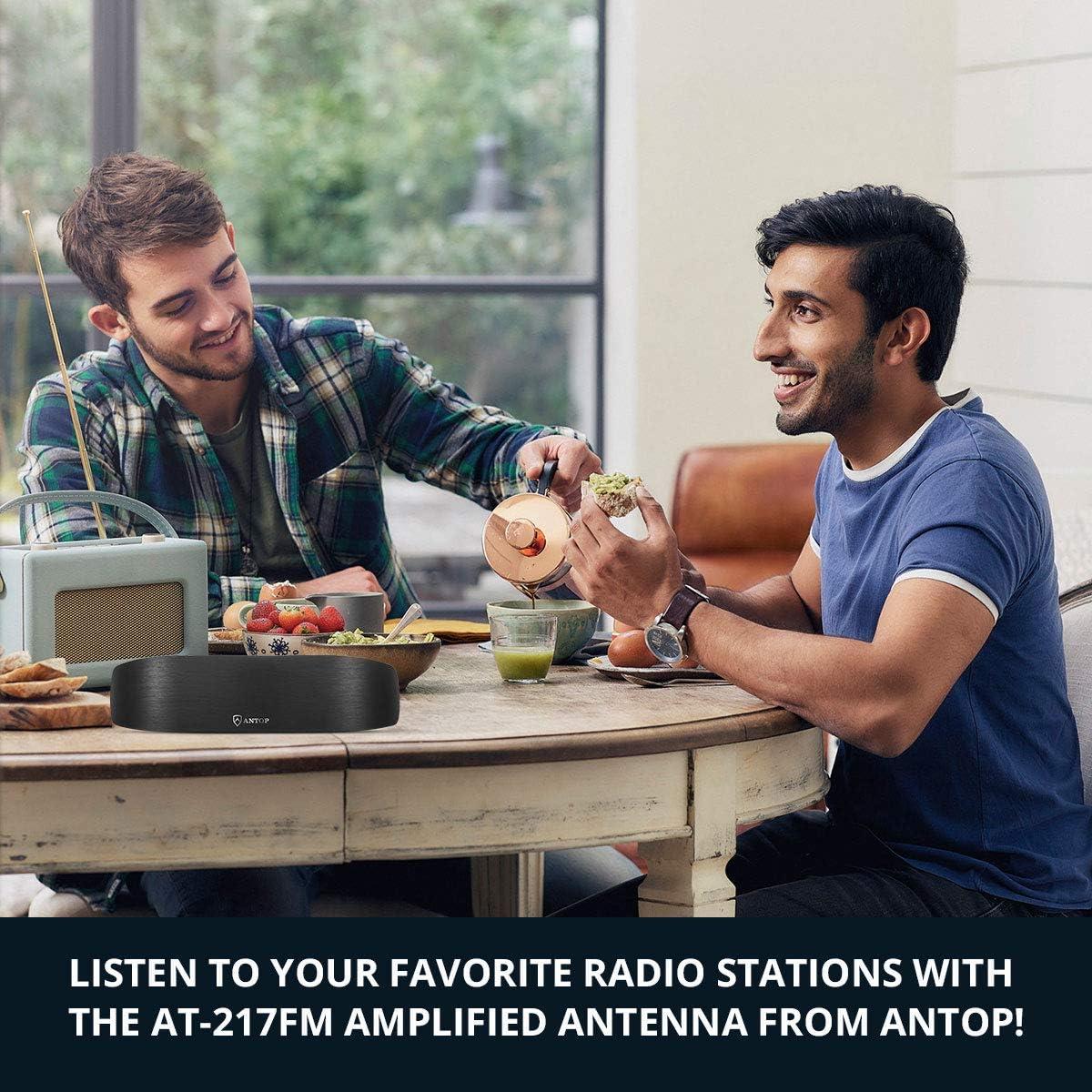 Antena de Radio Interior Antop Amplificada Direccional 50 Millas