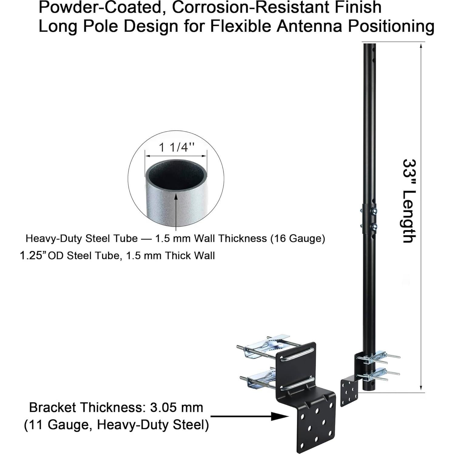 Soporte de Poste CEKAY para Antenas Exteriores 83.82 cm