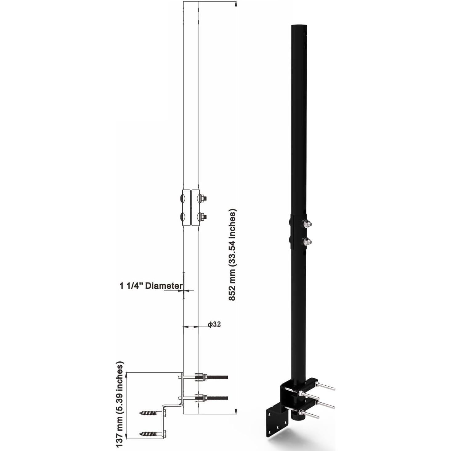 Soporte de Poste CEKAY para Antenas Exteriores 83.82 cm