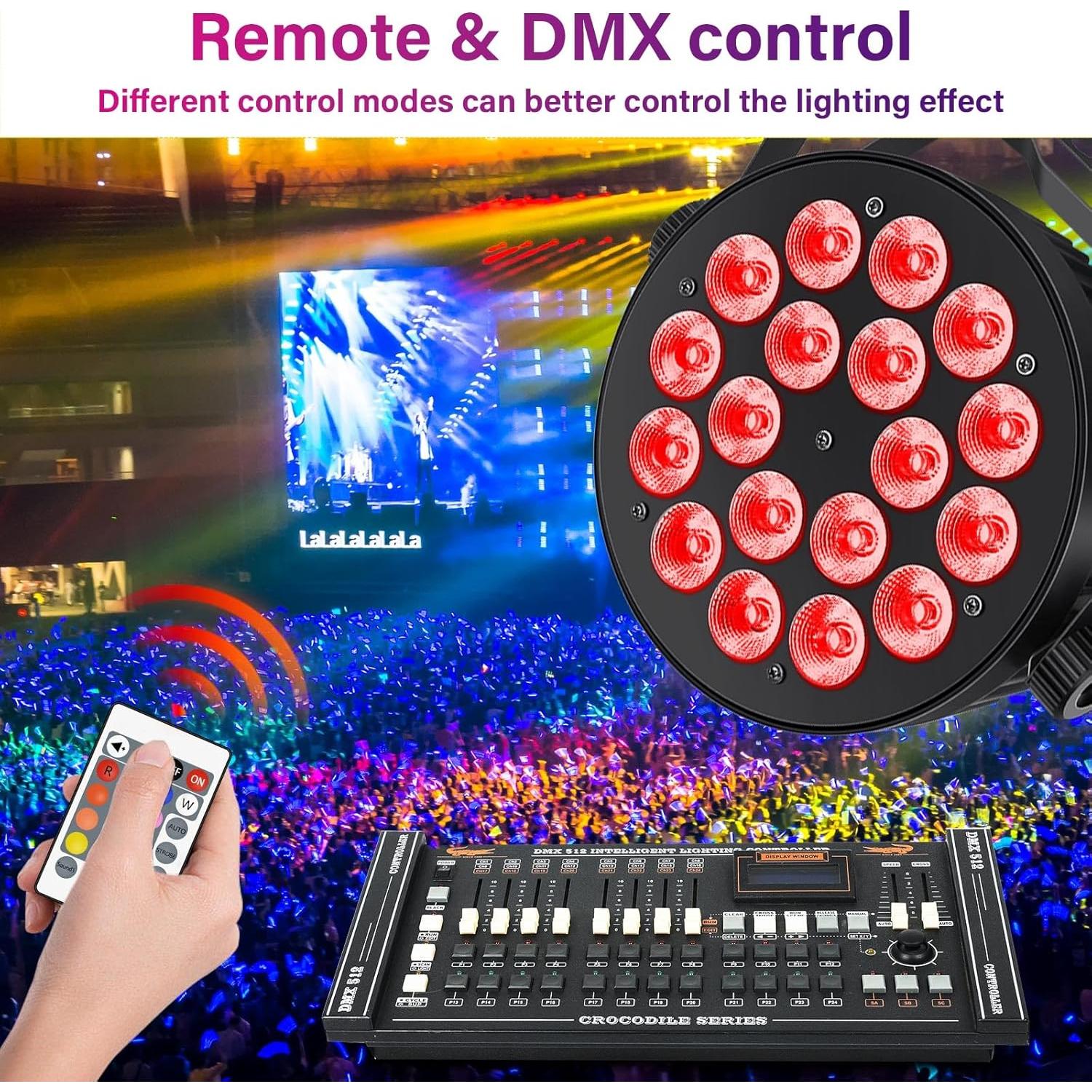 Luces Par LED 90W RGBW 4 en 1 - Paquete de 4