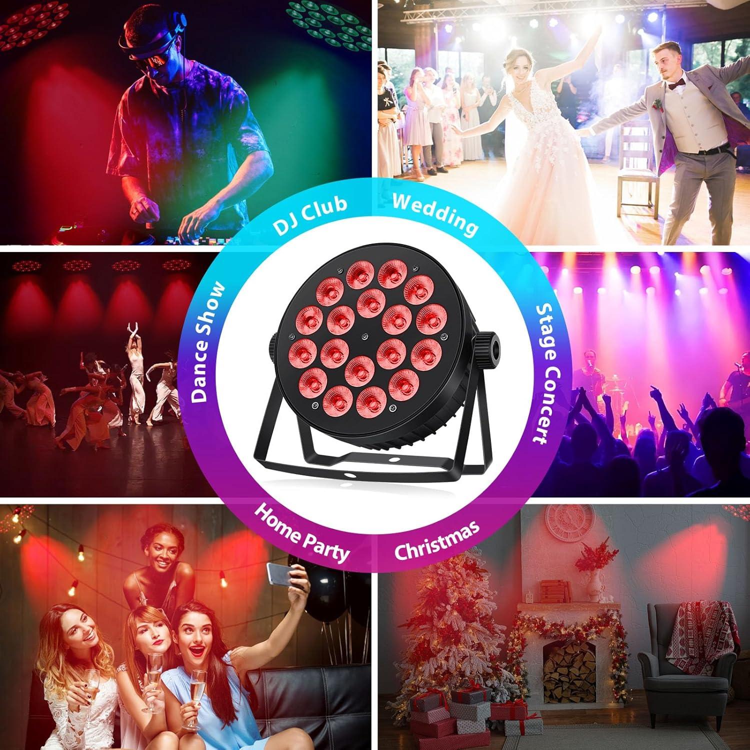 Luces Par LED 90W RGBW 4 en 1 - Paquete de 4