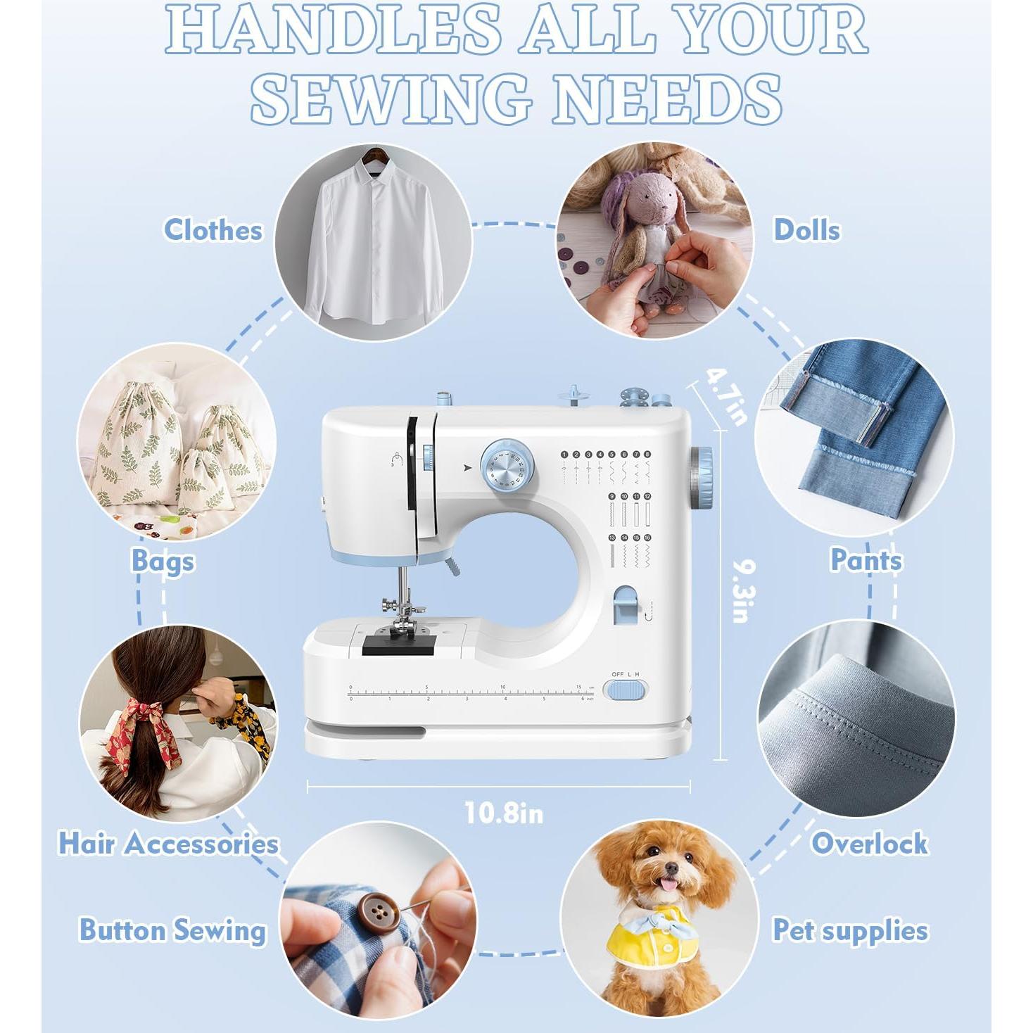 Máquina de Coser SEDNEE FHSM-520 16 Puntos Portátil Azul