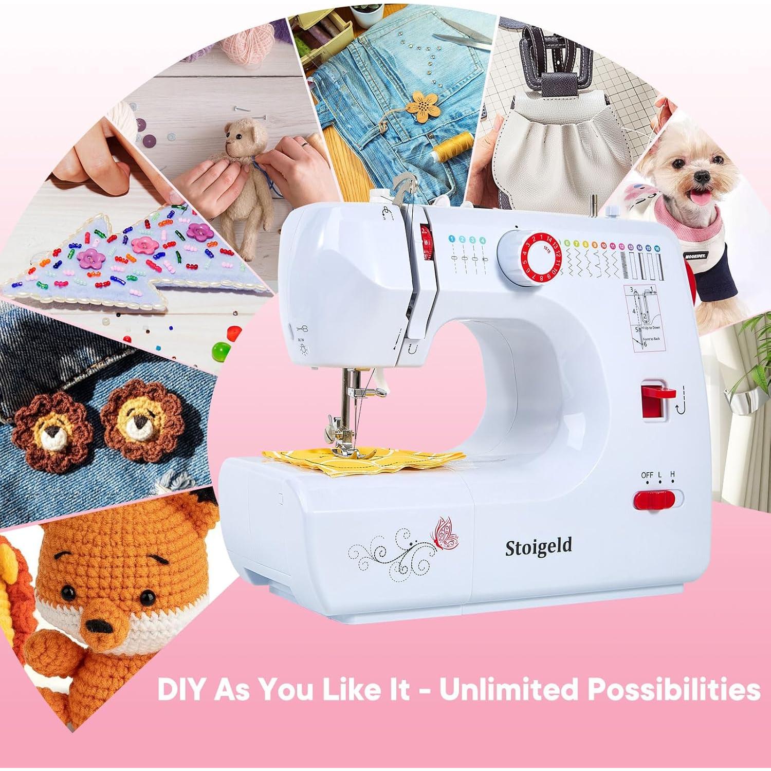 Máquina de Coser Portátil Stoigeld 700 con 16 Puntadas y 42 Accesorios